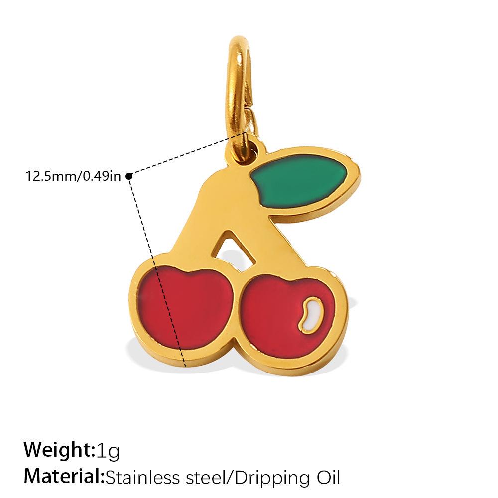 New Sweet Red Cherry Enamel Stainless Steel DIY Fruit Bracelet Necklace Pendant
New Sweet Red Cherry Enamel Stainless Steel DIY Fruit Bracelet Necklace Pendant