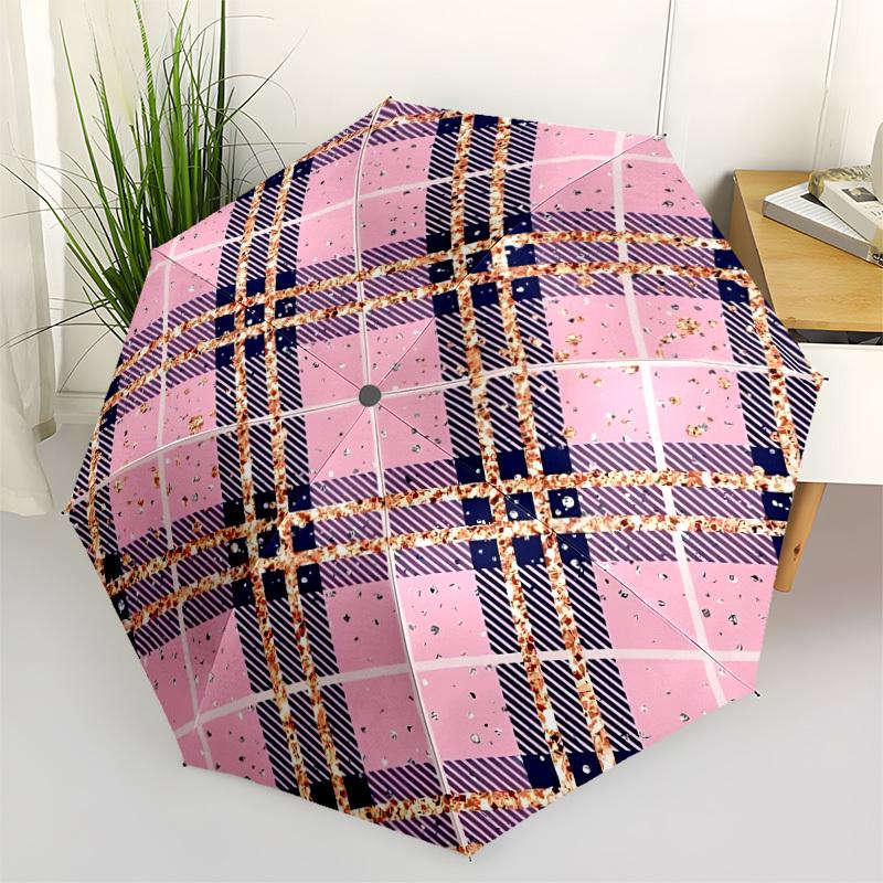 1pc Pink Plaid Pattern Automatic Opening and Closing Folding Umbrella with 8 Iron Ribs - Portable, Foldable for Travel yy251124085
1pc Pink Plaid Pattern Automatic Opening and Closing Folding Umbrella with 8 Iron Ribs - Portable, Foldable for Travel yy251124085