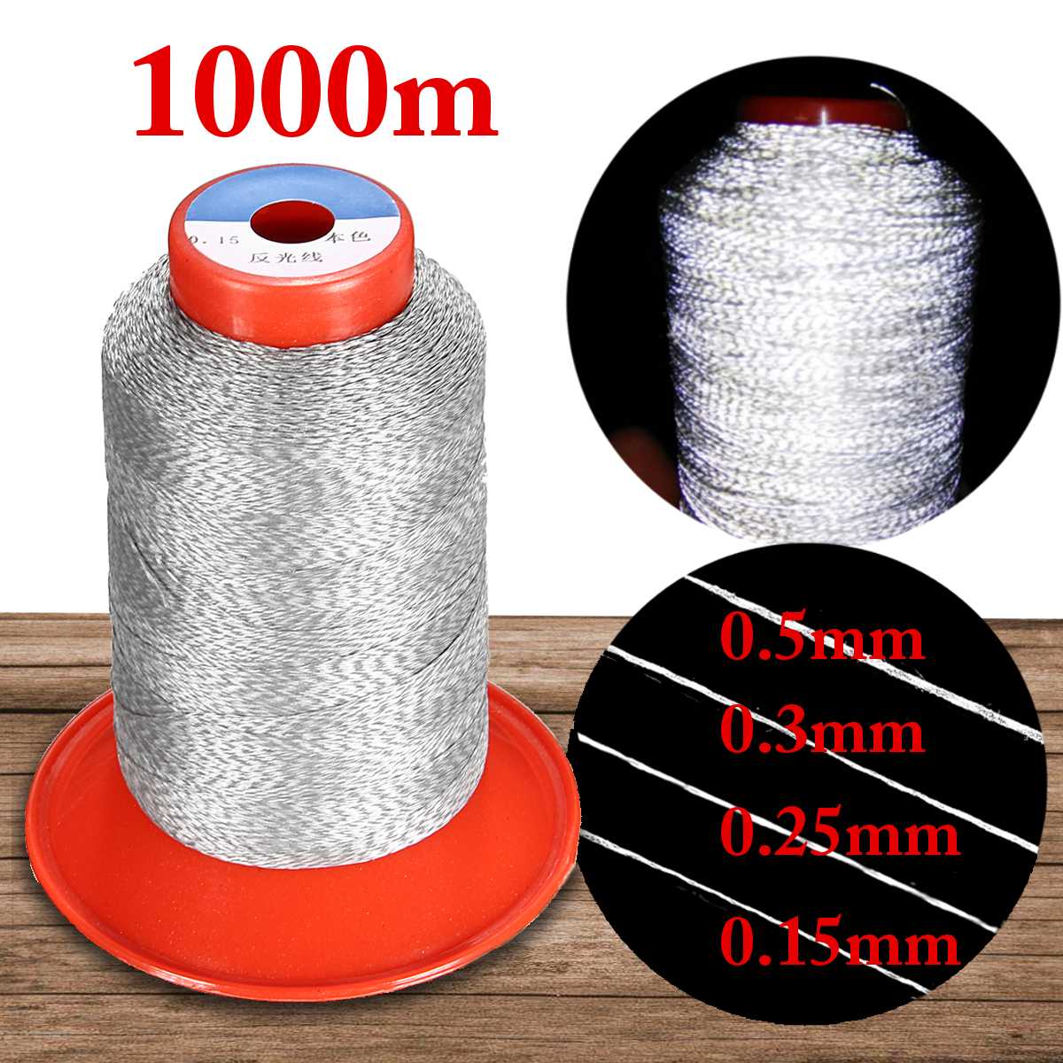 1000M High Reflective Sewing Thread Yarn Fabric Polyester DIY Sew Needlework Safety Cap Working Vest Dia 0.5-0.15mm Silver Grey 0.15mm
1000M High Reflective Sewing Thread Yarn Fabric Polyester DIY Sew Needlework Safety Cap Working Vest Dia 0.5-0.15mm Silver Grey 0.15mm
