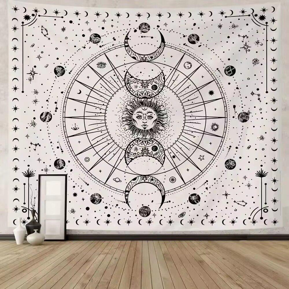Bohemian Sun And Moon Tapestry Black And White Starry Sky Tarot Theme Wall Hanging For Dorm Living Room Bedroom Decor 74x94cm(29x37in)
Bohemian Sun And Moon Tapestry Black And White Starry Sky Tarot Theme Wall Hanging For Dorm Living Room Bedroom Decor 74x94cm(29x37in)