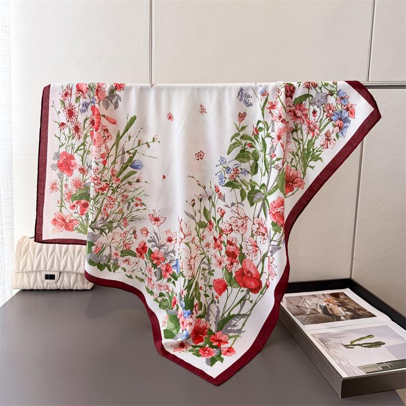 90Cm Square Scarf Cotton Linen Feeling Women Head Shawl Wraps Luxury Hairband Floral Print Neck Scarves Hijab Bandana Pashmina 90x90 cm
90Cm Square Scarf Cotton Linen Feeling Women Head Shawl Wraps Luxury Hairband Floral Print Neck Scarves Hijab Bandana Pashmina 90x90 cm