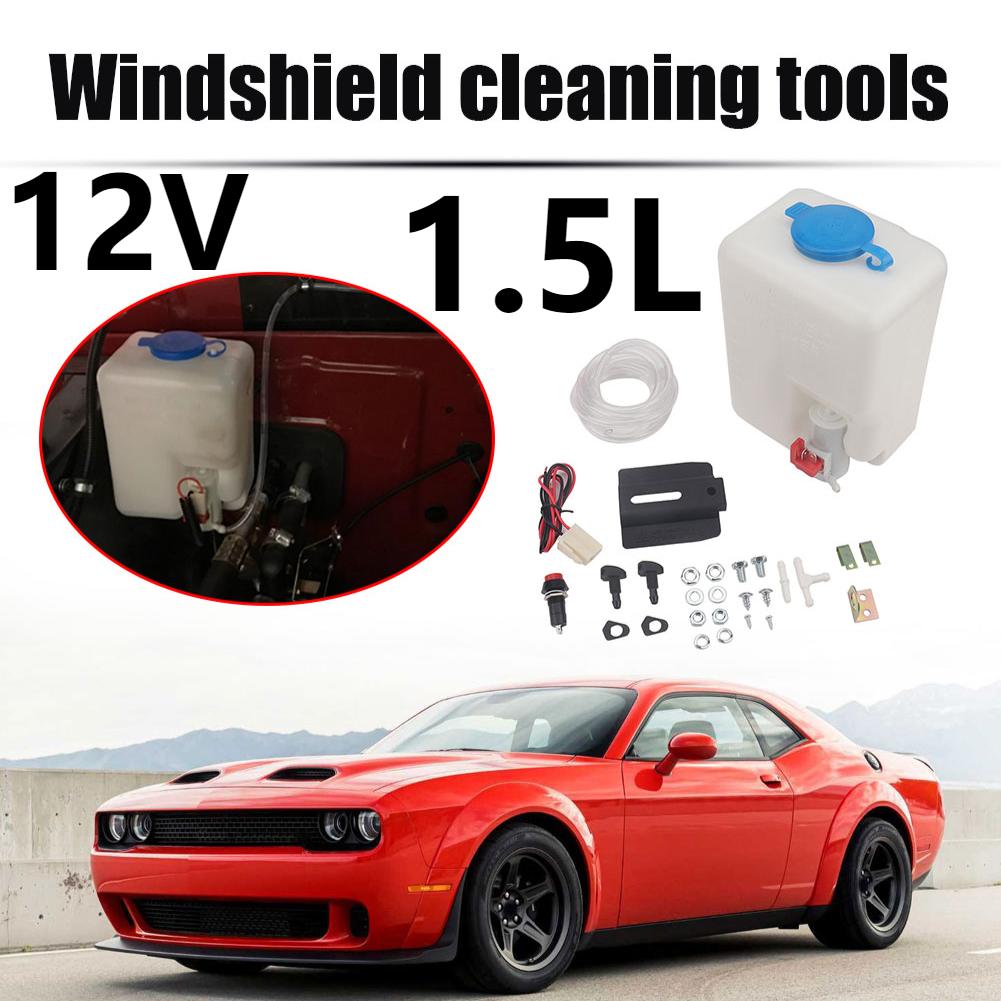 Universal Car Windshield Washer Bottle 12V 1.5L Wiper Systems Reservoir Windscreen Sprayer Pump Kit Fluid Tank Car Cleaning Tool
Universal Car Windshield Washer Bottle 12V 1.5L Wiper Systems Reservoir Windscreen Sprayer Pump Kit Fluid Tank Car Cleaning Tool