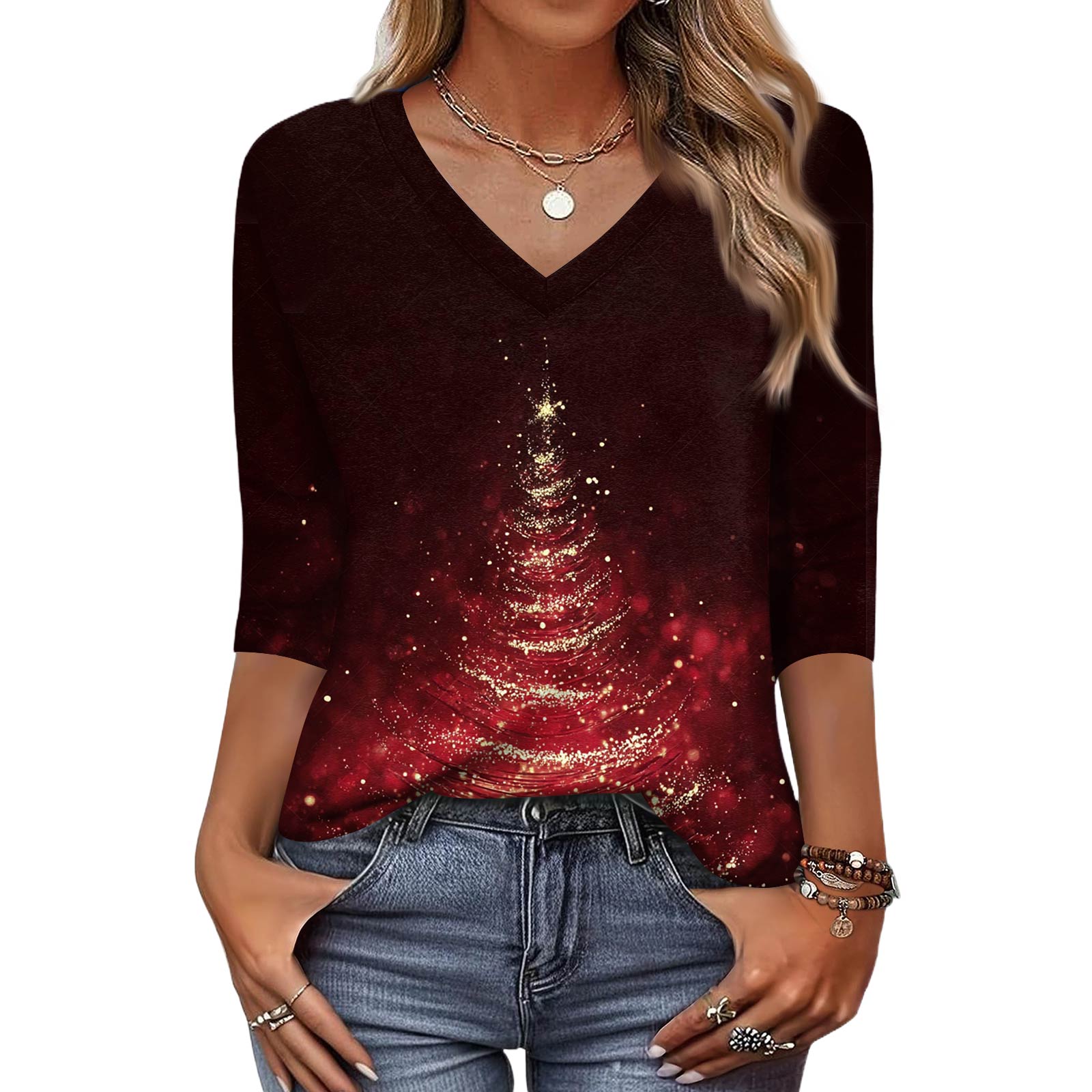 Trendy Vintage 3/4 Sleeve Top For Women,Ladies Casual Three Quarter Sleeve V-neck Printed T-Shirt Blouse XL винный
Trendy Vintage 3/4 Sleeve Top For Women,Ladies Casual Three Quarter Sleeve V-neck Printed T-Shirt Blouse XL винный