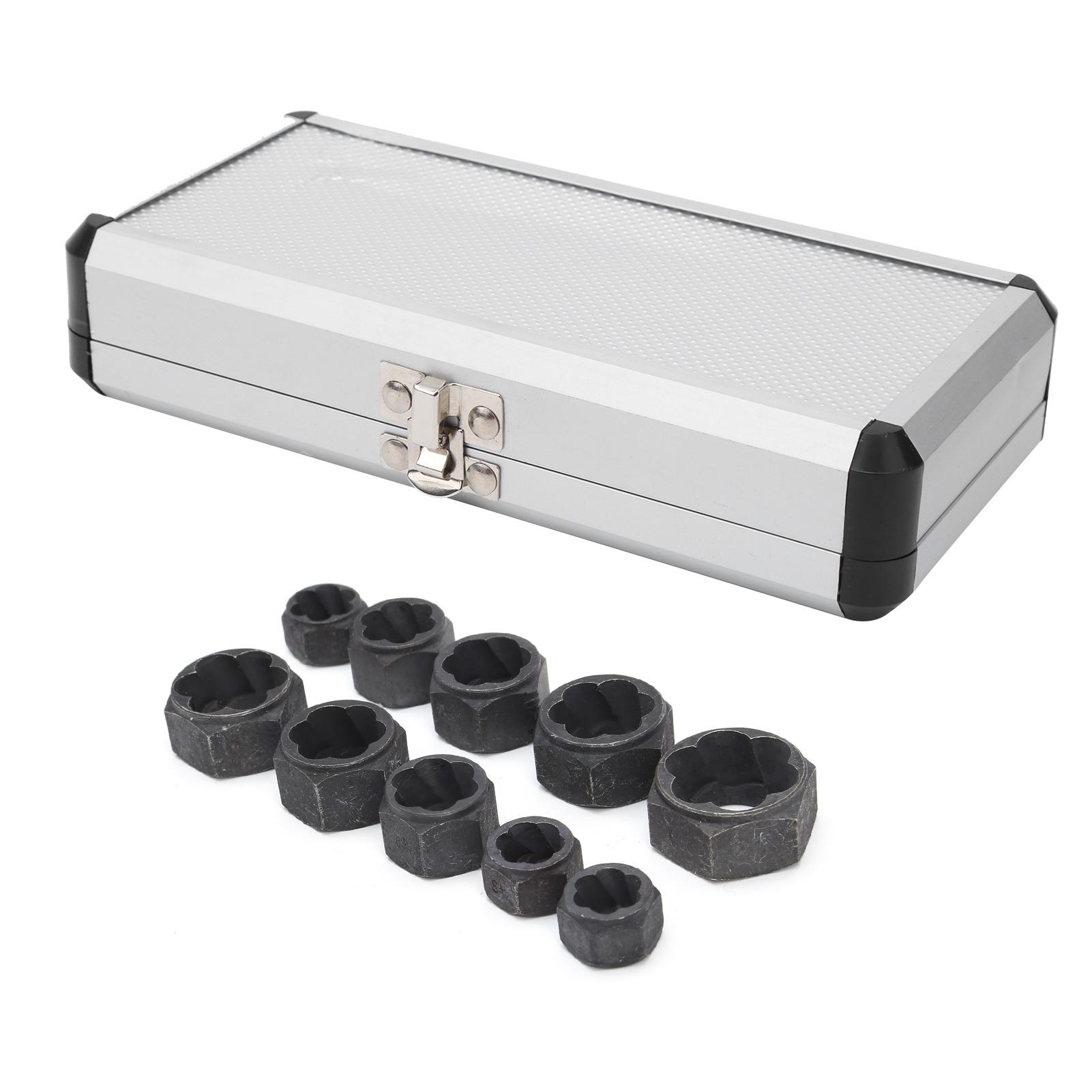 10 шт. Экстрактор гаек Съемник Экстрактор поврежденных болтов Инструменты из алюминиевого сплава
10 шт. Экстрактор гаек Съемник Экстрактор поврежденных болтов Инструменты из алюминиевого сплава