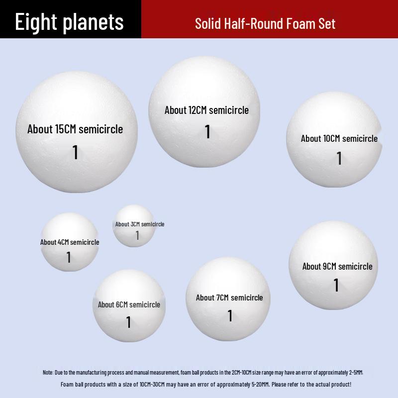 Foam Solar System: Eight Solid White Half-Sphere Planets for Crafts
Foam Solar System: Eight Solid White Half-Sphere Planets for Crafts