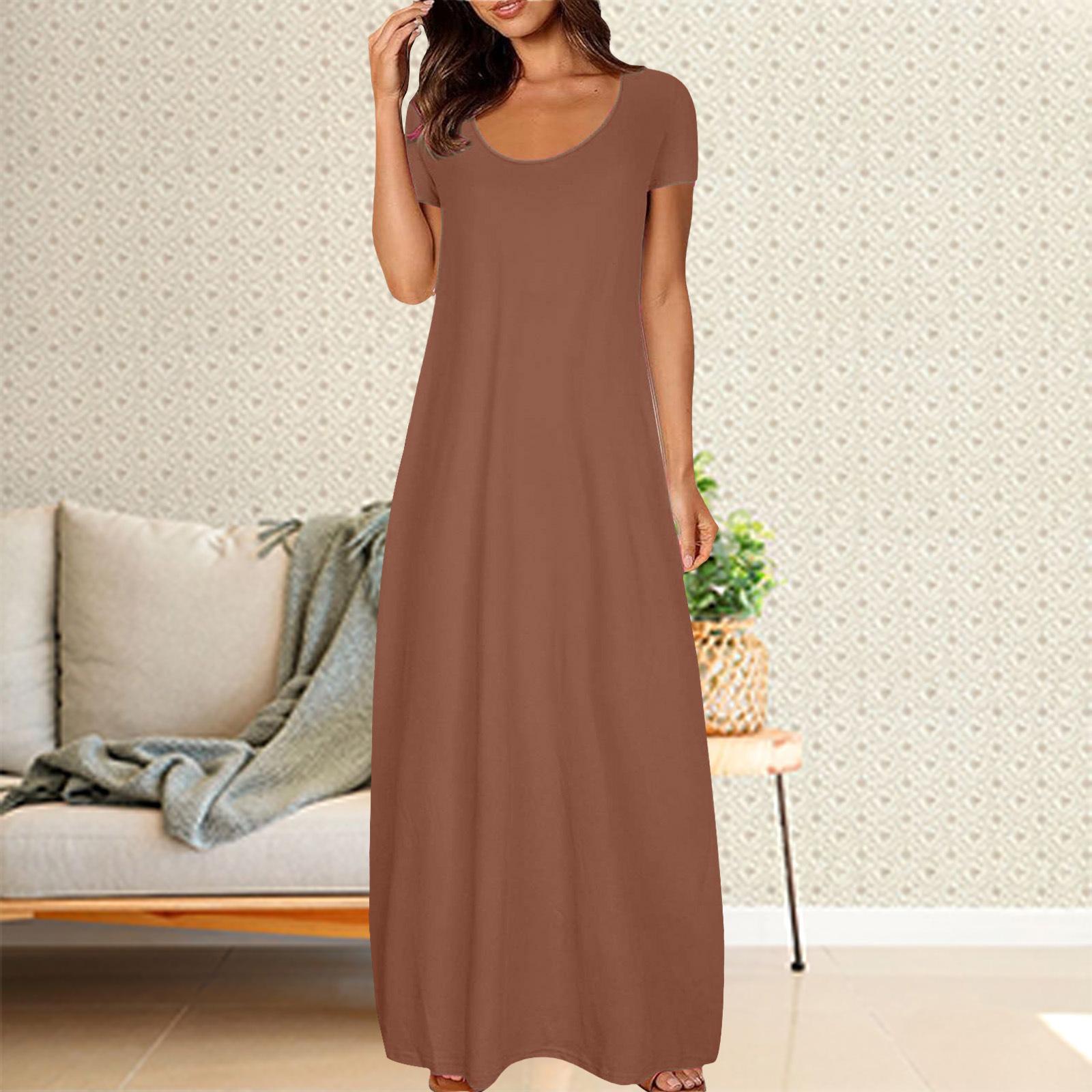 Summer hot sale large size women s clothing solid color sexy deep V-neck short-sleeved dress women 5XL темно-коричневого кольору
Summer hot sale large size women s clothing solid color sexy deep V-neck short-sleeved dress women 5XL темно-коричневого кольору