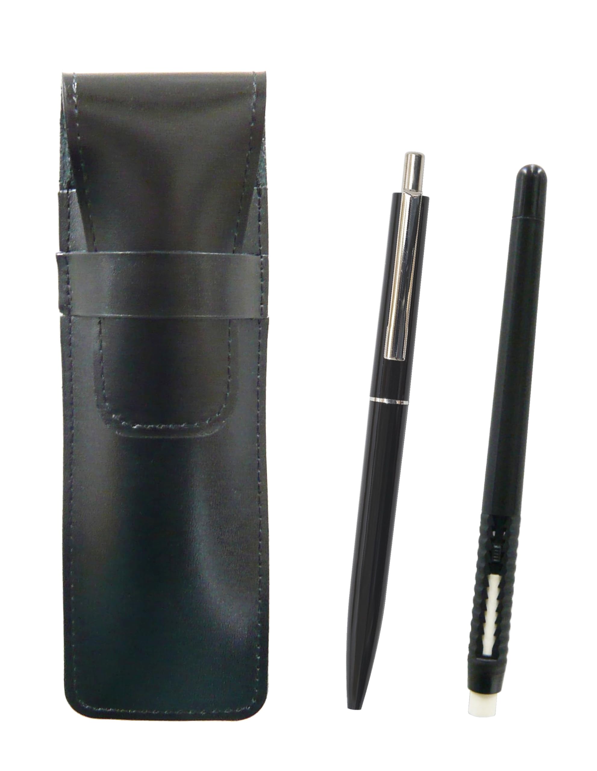 2 Pack Slim Cowhide Pencil Case Black Eraser Black and AP150 1965 Reprint Edition Ladies Mechanical Pencil Set with Metal Clip Black Pen-shaped
2 Pack Slim Cowhide Pencil Case Black Eraser Black and AP150 1965 Reprint Edition Ladies Mechanical Pencil Set with Metal Clip Black Pen-shaped