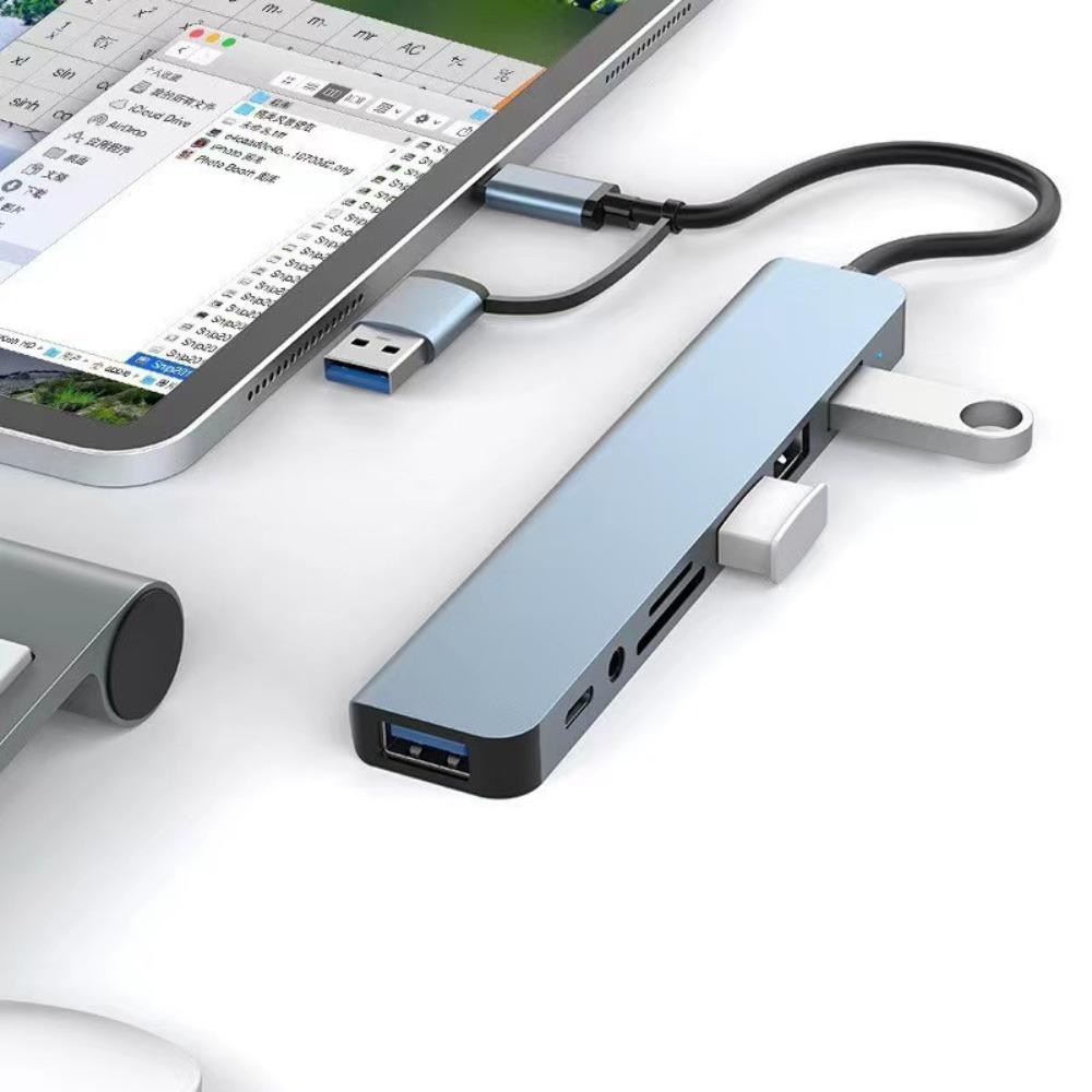 Адаптер-концентратор USB C с двойной головкой 8 в 1. Док-станция расширения USB-концентраторы 8 в 1 для ноутбуков/компьютеров/телефонов.
Адаптер-концентратор USB C с двойной головкой 8 в 1. Док-станция расширения USB-концентраторы 8 в 1 для ноутбуков/компьютеров/телефонов.