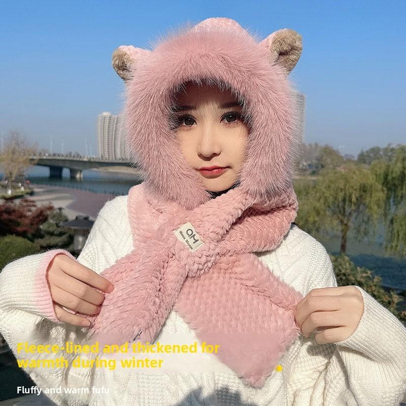 Fox Ear Plush Hat With Integrated Scarf For Winter Protection And Stylish Casual Wear
Fox Ear Plush Hat With Integrated Scarf For Winter Protection And Stylish Casual Wear