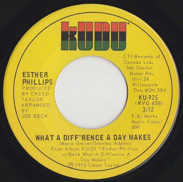7inch Record ESTHER PHILLIPS - What A Diff rence A Day Makes / Tur KU925 Kudu 1975 Canada Soul/Funk Used
7inch Record ESTHER PHILLIPS - What A Diff rence A Day Makes / Tur KU925 Kudu 1975 Canada Soul/Funk Used