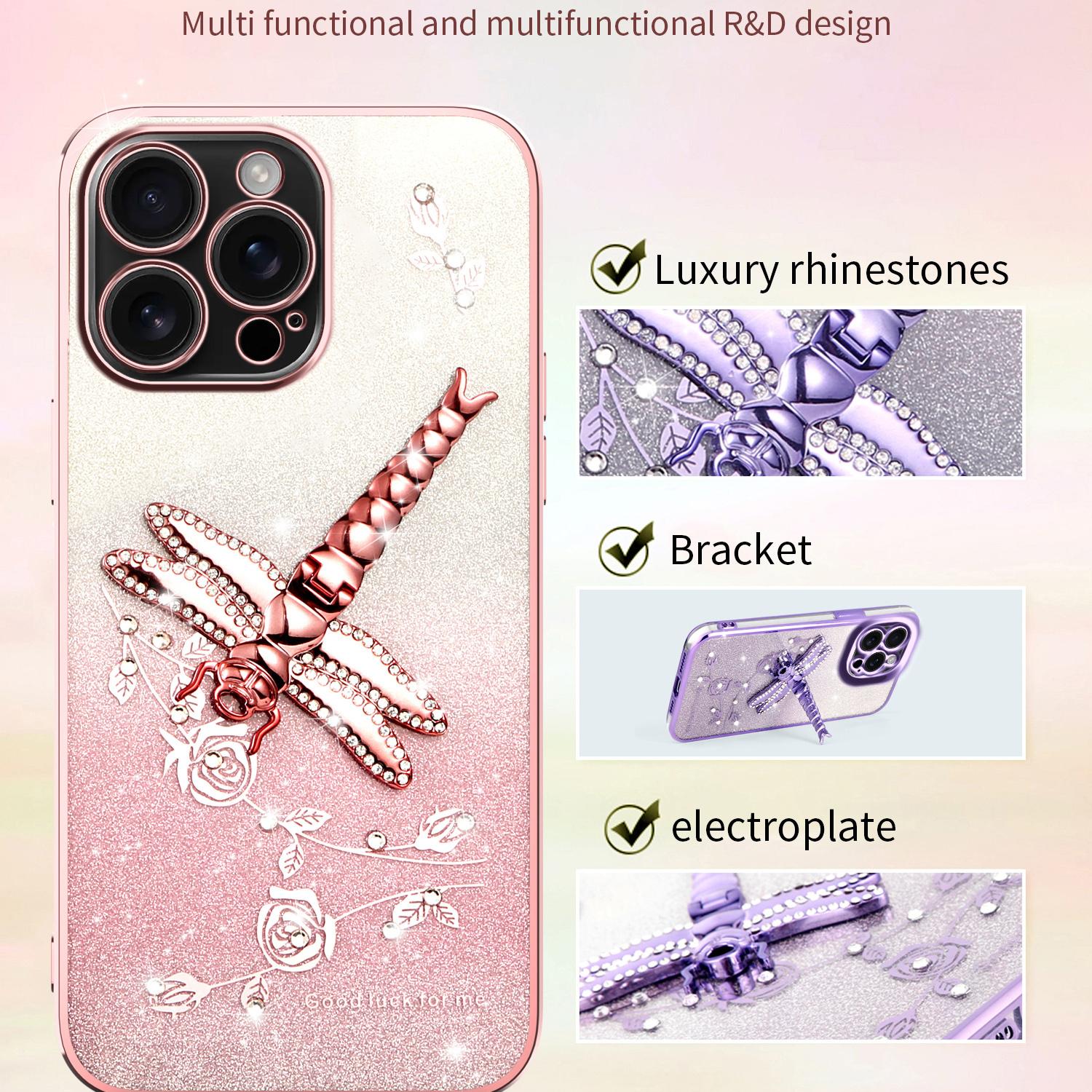 KADEM For iPhone 16 Pro Max Case Dragonfly Kickstand TPU Flowers Glitter Phone Cover Blue
KADEM For iPhone 16 Pro Max Case Dragonfly Kickstand TPU Flowers Glitter Phone Cover Blue