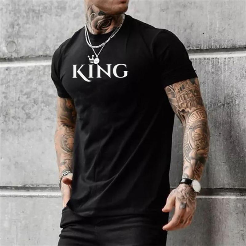Мужская футболка. Мужская верхняя футболка с круглым вырезом Letter King, повседневная одежда. Спортивная рубашка с короткими рукавами.
Мужская футболка. Мужская верхняя футболка с круглым вырезом Letter King, повседневная одежда. Спортивная рубашка с короткими рукавами.