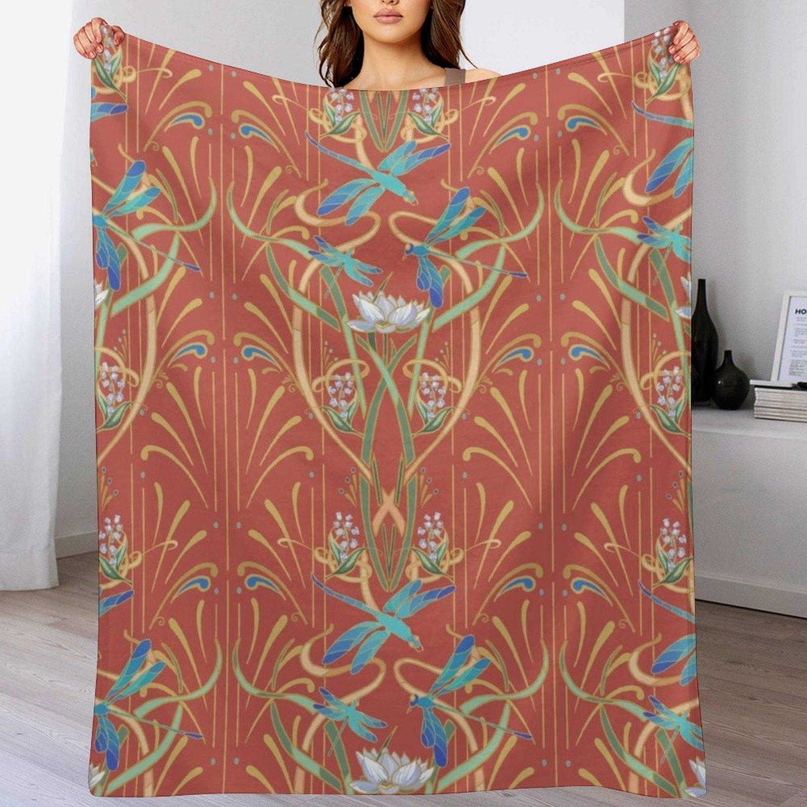 Art Nouveau Dragonflies Pattern Deep Coral Throw Blanket Modern Design Soft Blanket for Home Decor 102x76cm(40x30in)
Art Nouveau Dragonflies Pattern Deep Coral Throw Blanket Modern Design Soft Blanket for Home Decor 102x76cm(40x30in)