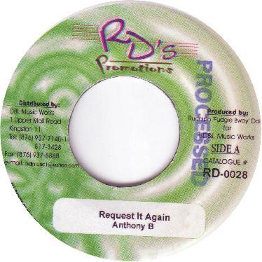 7inch Record ANTHONY B - Request It Again RD0028 RD s Promotions 2002 Jamaica Reggae, Ska & Dub Used
7inch Record ANTHONY B - Request It Again RD0028 RD s Promotions 2002 Jamaica Reggae, Ska & Dub Used