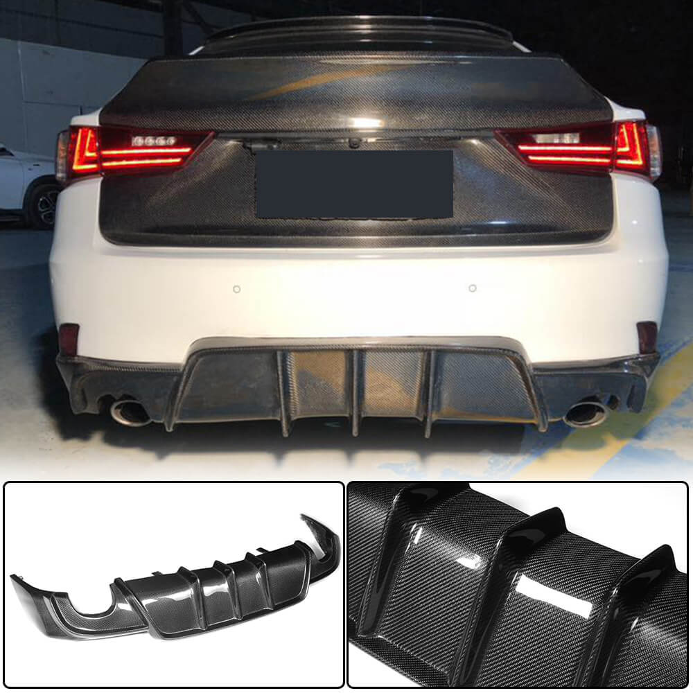 Rear bumper diffuser V1 (for Base/F-Sport 2013-2016, Carbon) for Lexus IS 2013-
Rear bumper diffuser V1 (for Base/F-Sport 2013-2016, Carbon) for Lexus IS 2013-
