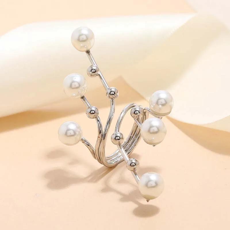 Vintage White Pearl Geometric Rings For Women Exaggerated Metal Irregular Double Layer Large Pearl Rings Party Zircon
Vintage White Pearl Geometric Rings For Women Exaggerated Metal Irregular Double Layer Large Pearl Rings Party Zircon