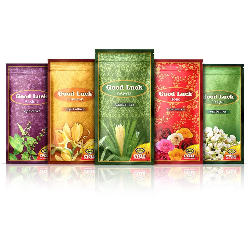 Cycle Pure Agarbatti Combo Pack 5N Kewda, Kasturi, Champa, Rose, Mogra Floral Natural Incense Sticks for Puja Meditation and Positive Vibes
Cycle Pure Agarbatti Combo Pack 5N Kewda, Kasturi, Champa, Rose, Mogra Floral Natural Incense Sticks for Puja Meditation and Positive Vibes