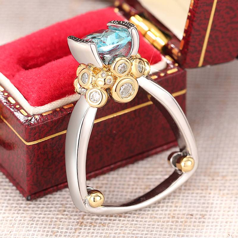 Huitan Versatile Women Two Tone Ring for Party Fashion Inlaid Brilliant Blue CZ Female Wedding Accessories Low-key Chic Zircon 6
Huitan Versatile Women Two Tone Ring for Party Fashion Inlaid Brilliant Blue CZ Female Wedding Accessories Low-key Chic Zircon 6