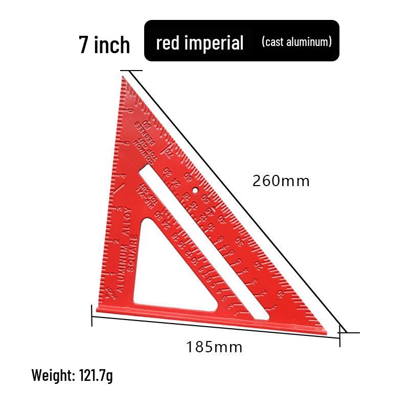 7-inch Aluminum Metric & Imperial Triangle Ruler, Black Oxidized, 45°/90° Right Angle
7-inch Aluminum Metric & Imperial Triangle Ruler, Black Oxidized, 45°/90° Right Angle