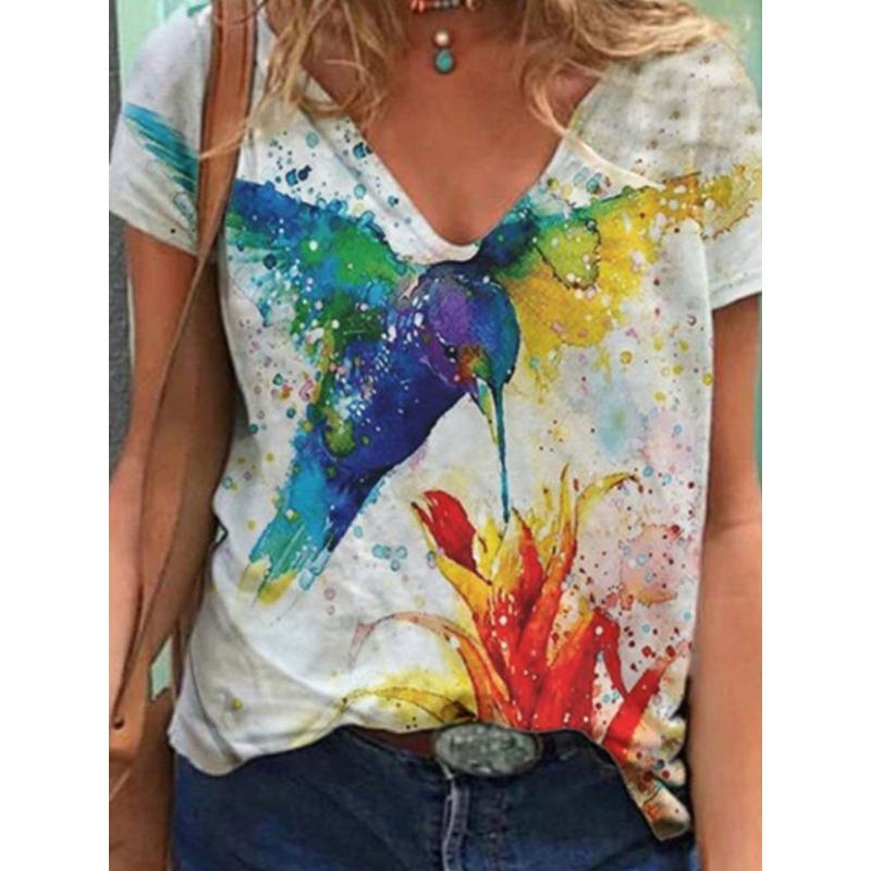 Новая летняя женская футболка с V-образным вырезом и коротким рукавом с высококачественным 3D-принтом животного, птицы XS
Новая летняя женская футболка с V-образным вырезом и коротким рукавом с высококачественным 3D-принтом животного, птицы XS
