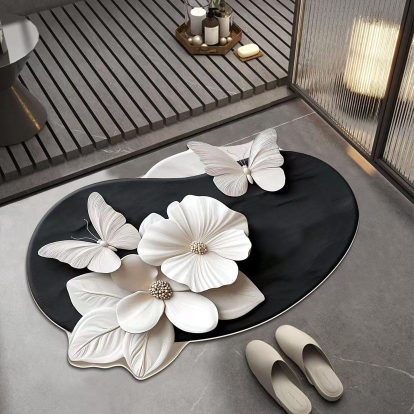 3D Visual Butterfly Floral Mat - Absorbent Bathroom Rug, Decorative Door Mat & Unique Shaped Water-Resistant Indoor Entrance Mat CDN 30x40cm
3D Visual Butterfly Floral Mat - Absorbent Bathroom Rug, Decorative Door Mat & Unique Shaped Water-Resistant Indoor Entrance Mat CDN 30x40cm
