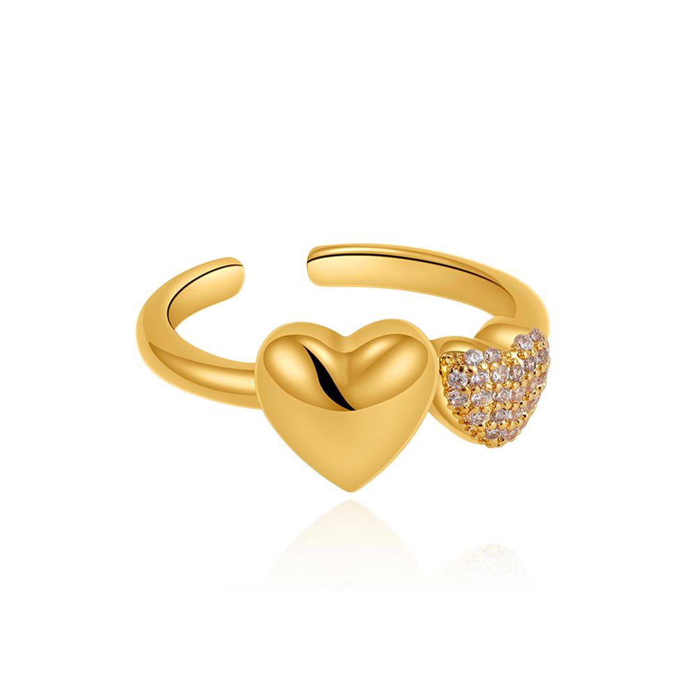 Double Heart Sparkling Ring Smooth Metal Opening Love Rings Stainless Steel 18K Gold Plated Vintage Chunky Hand Zircon Anillos opening
Double Heart Sparkling Ring Smooth Metal Opening Love Rings Stainless Steel 18K Gold Plated Vintage Chunky Hand Zircon Anillos opening