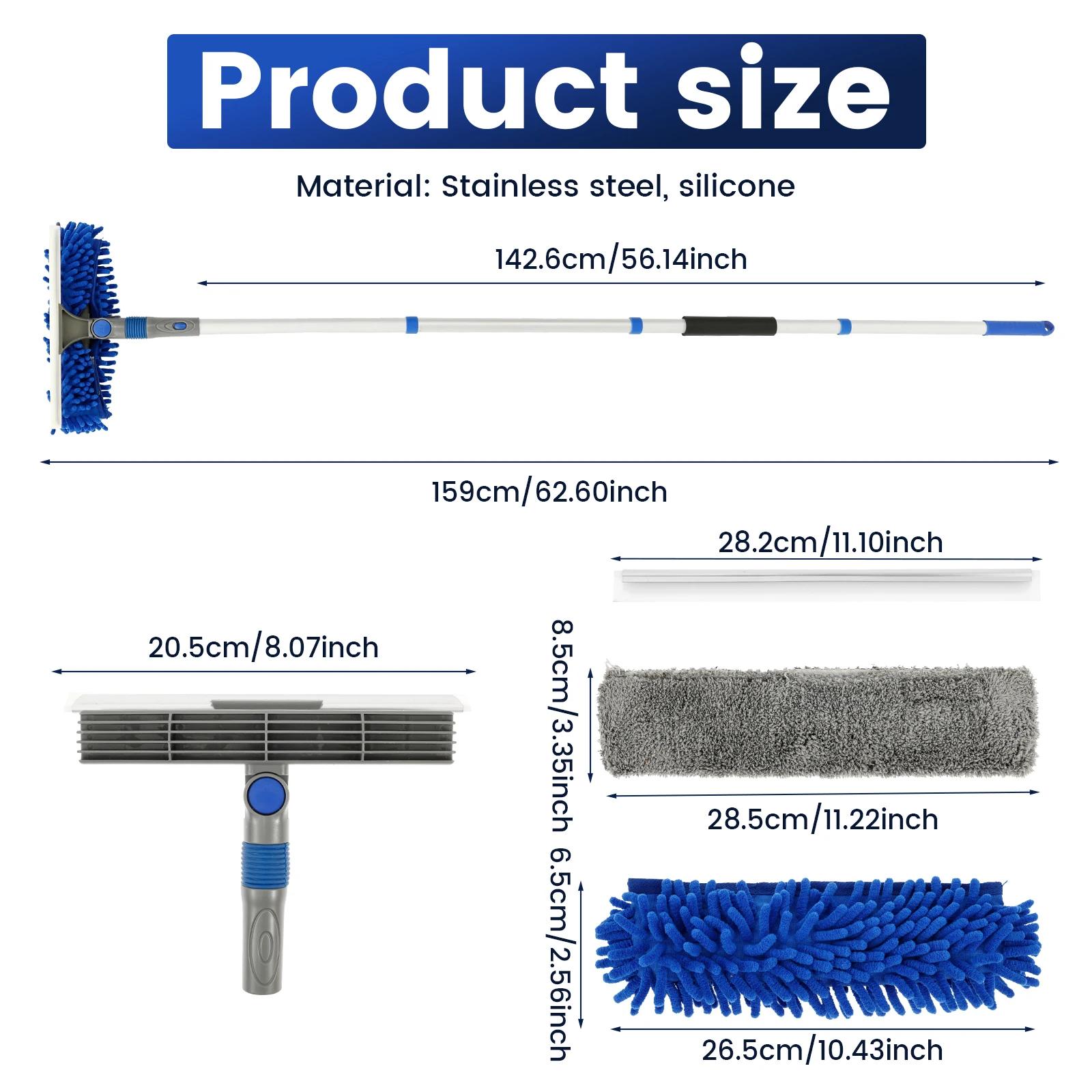 Extendable Window Cleaner Tools Set 270° Rotatable Long Handle Window Mop 3 in 1 High Water Absorption Capacity Cleaning Tools синій
Extendable Window Cleaner Tools Set 270° Rotatable Long Handle Window Mop 3 in 1 High Water Absorption Capacity Cleaning Tools синій