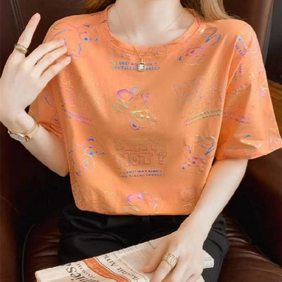 Женская футболка свободного кроя из смесового хлопка с коротким рукавом - Тренд корейского летнего стиля 2022 Medium
Женская футболка свободного кроя из смесового хлопка с коротким рукавом - Тренд корейского летнего стиля 2022 Medium