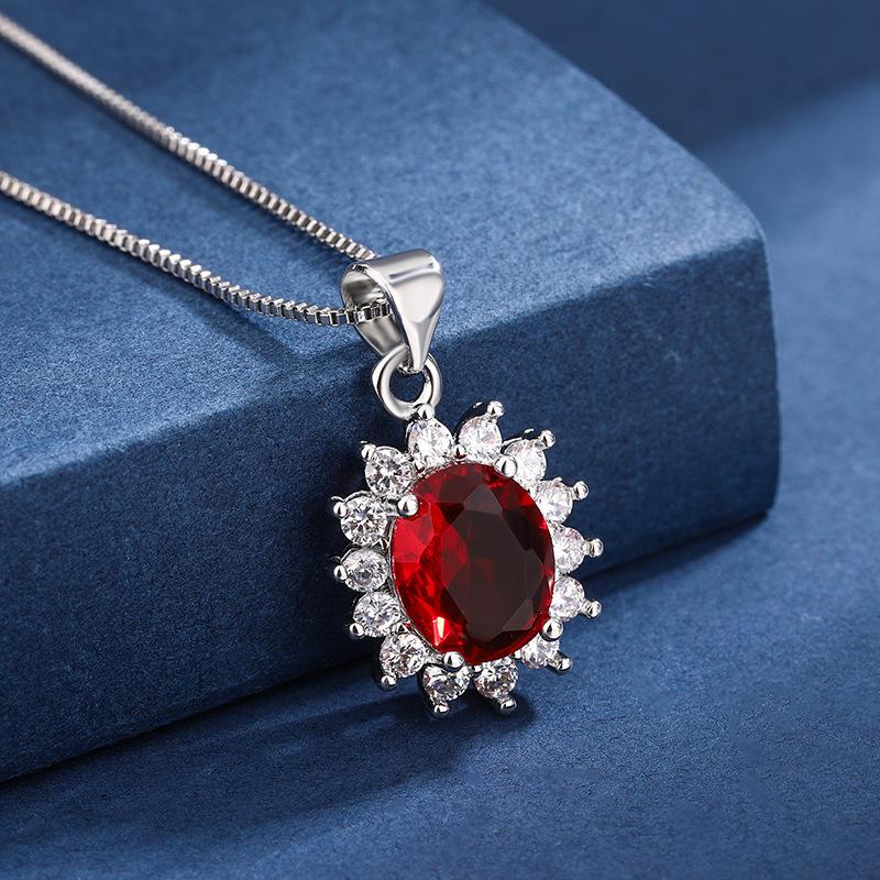 Синий, красный, желтый, зеленый, фиолетовый, циркон, ожерелье с королевской короной, кольцо, серьги, кулон, женский necklace