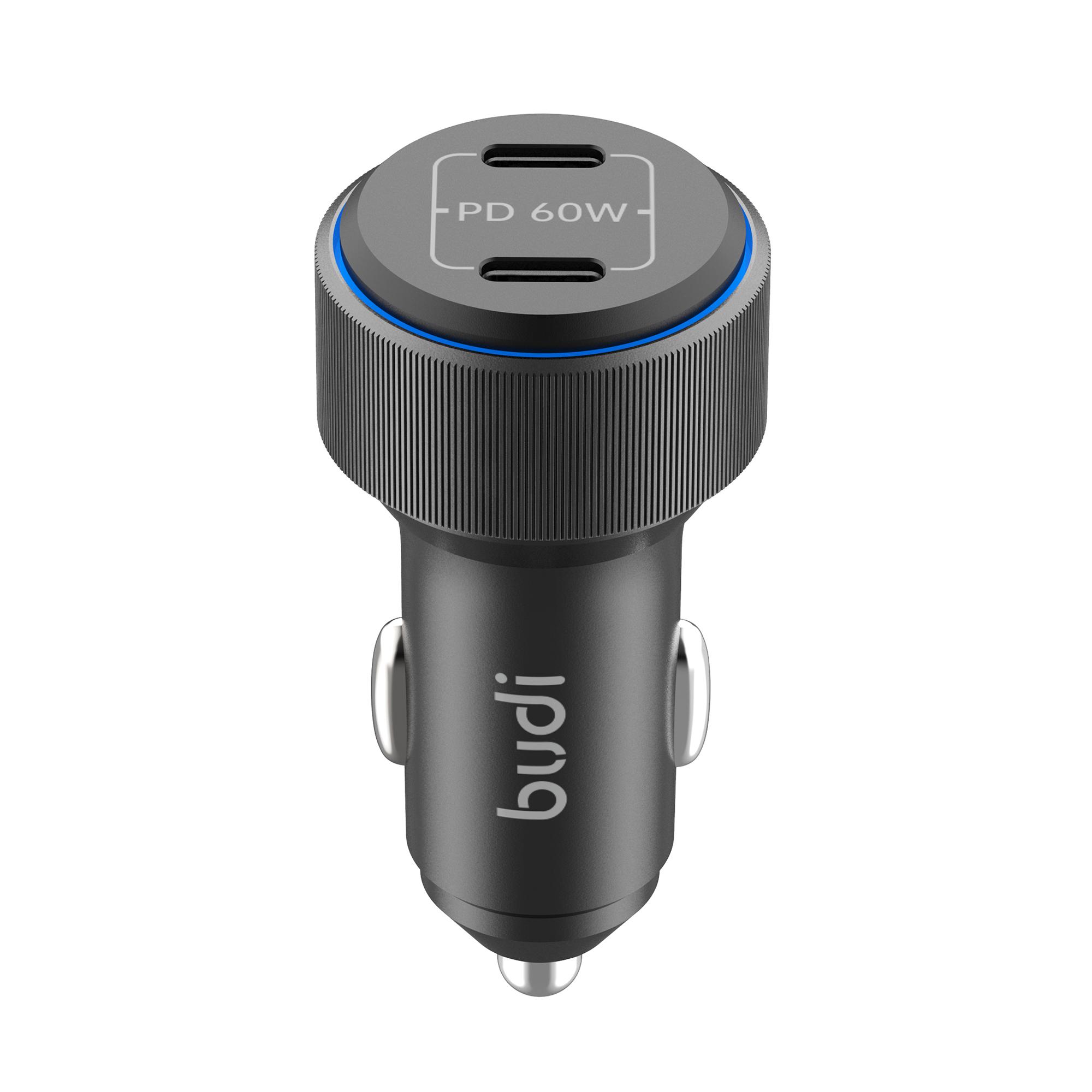 BUDI CC632RB 60W Dual USB-C Ports PD Fast Charging Aluminum Alloy Car Charger with LED Ring Light
BUDI CC632RB 60W Dual USB-C Ports PD Fast Charging Aluminum Alloy Car Charger with LED Ring Light