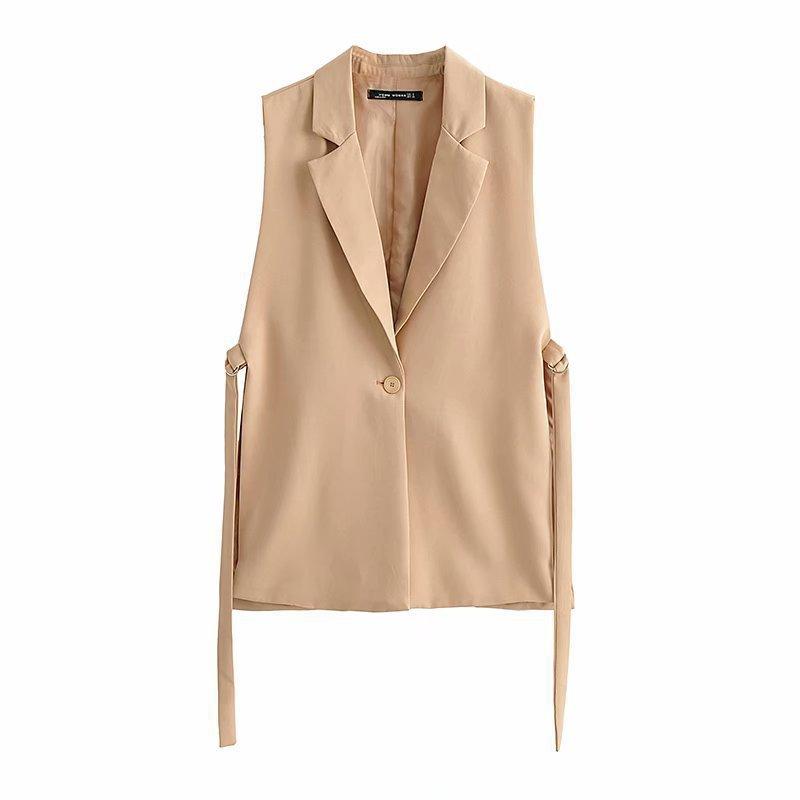 Women s European and American Style Lapel Sleeveless Side Streamer Design Suit Vest Jacket Women L білий
Women s European and American Style Lapel Sleeveless Side Streamer Design Suit Vest Jacket Women L білий