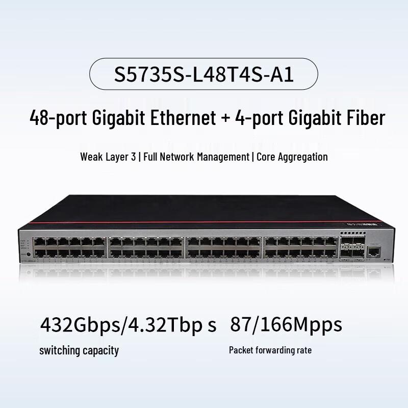 Huawei S5735S-L48T4S-A1 48-Port Gigabit Managed Switch
Huawei S5735S-L48T4S-A1 48-Port Gigabit Managed Switch