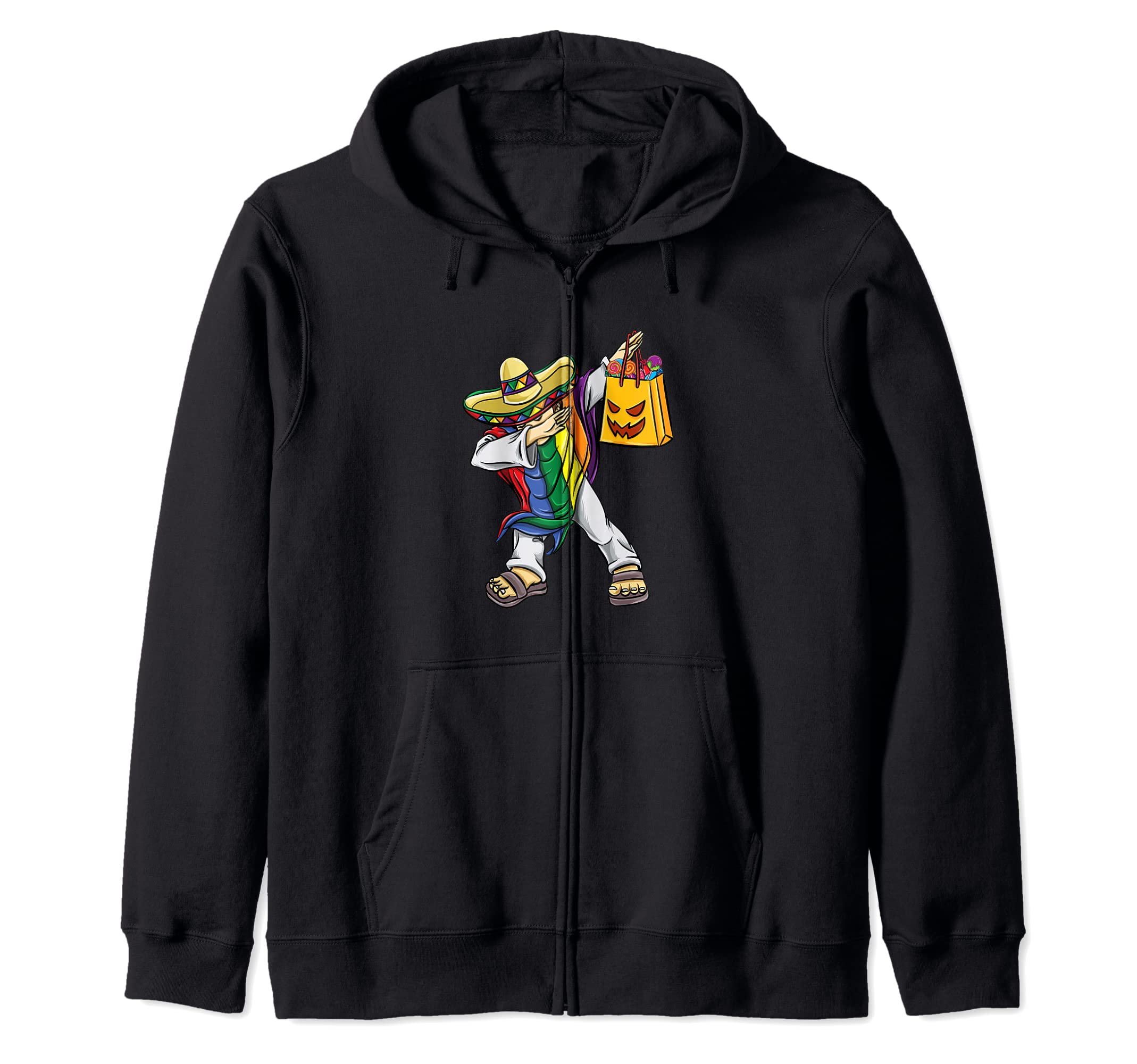 Dabbing Rainbow Poncho LGBT Halloween Zip Hoodie чорний
Dabbing Rainbow Poncho LGBT Halloween Zip Hoodie чорний
