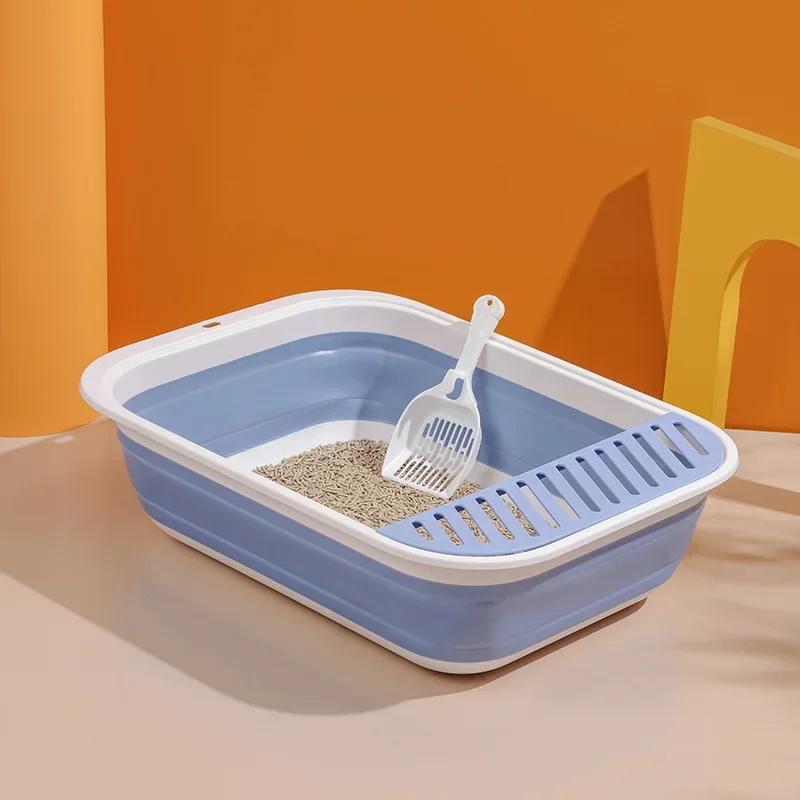 Напівзакритий складаний туалет для котів - Портативний анти-бризки котячий лоток великої місткості з ванною для чищення та лотком для кота S 46x34x12CM синій
Напівзакритий складаний туалет для котів - Портативний анти-бризки котячий лоток великої місткості з ванною для чищення та лотком для кота S 46x34x12CM синій