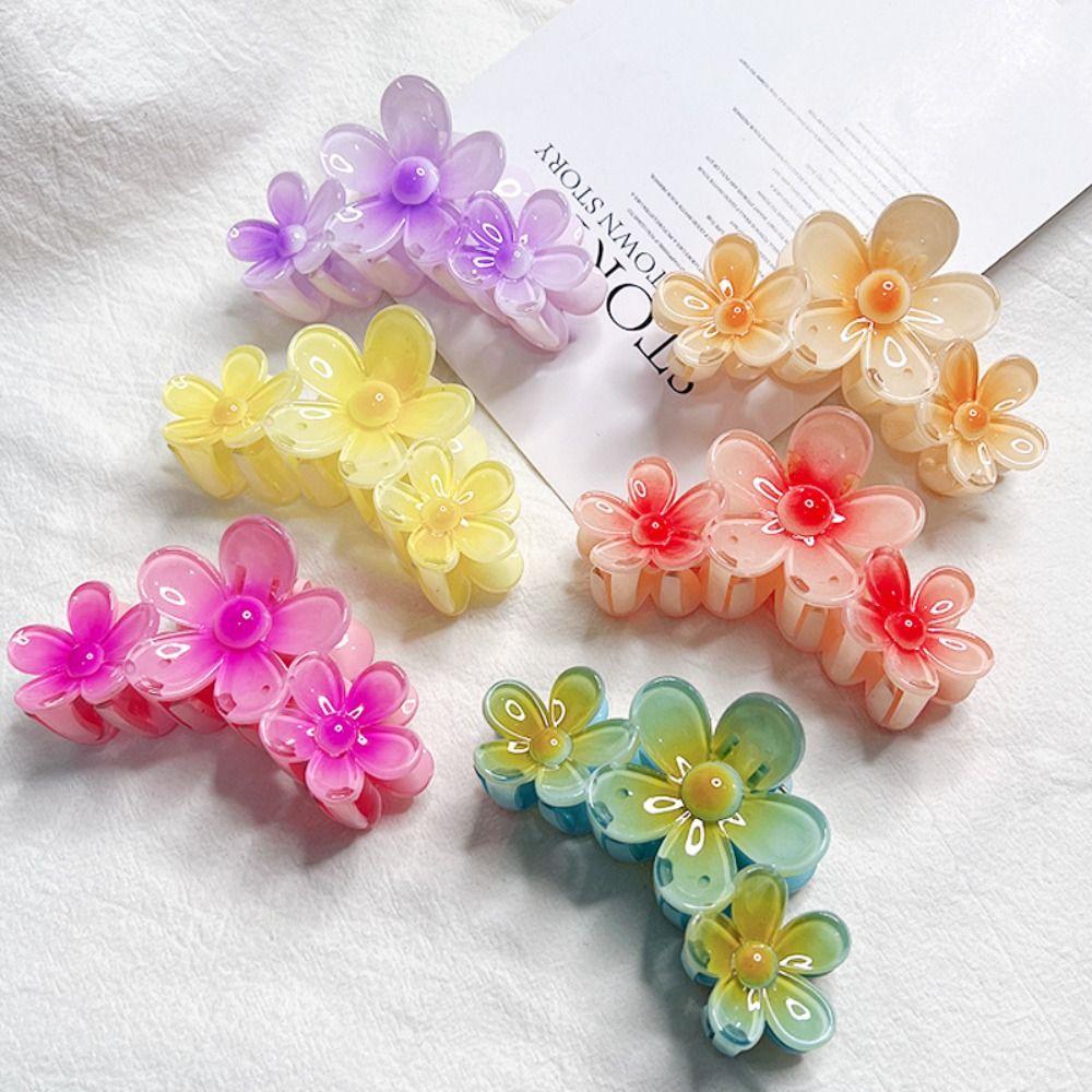 Plastic Flower Hair Claw Gradient Color Frangipani Hair Clip Creative Large Shark Clip Daily
Plastic Flower Hair Claw Gradient Color Frangipani Hair Clip Creative Large Shark Clip Daily