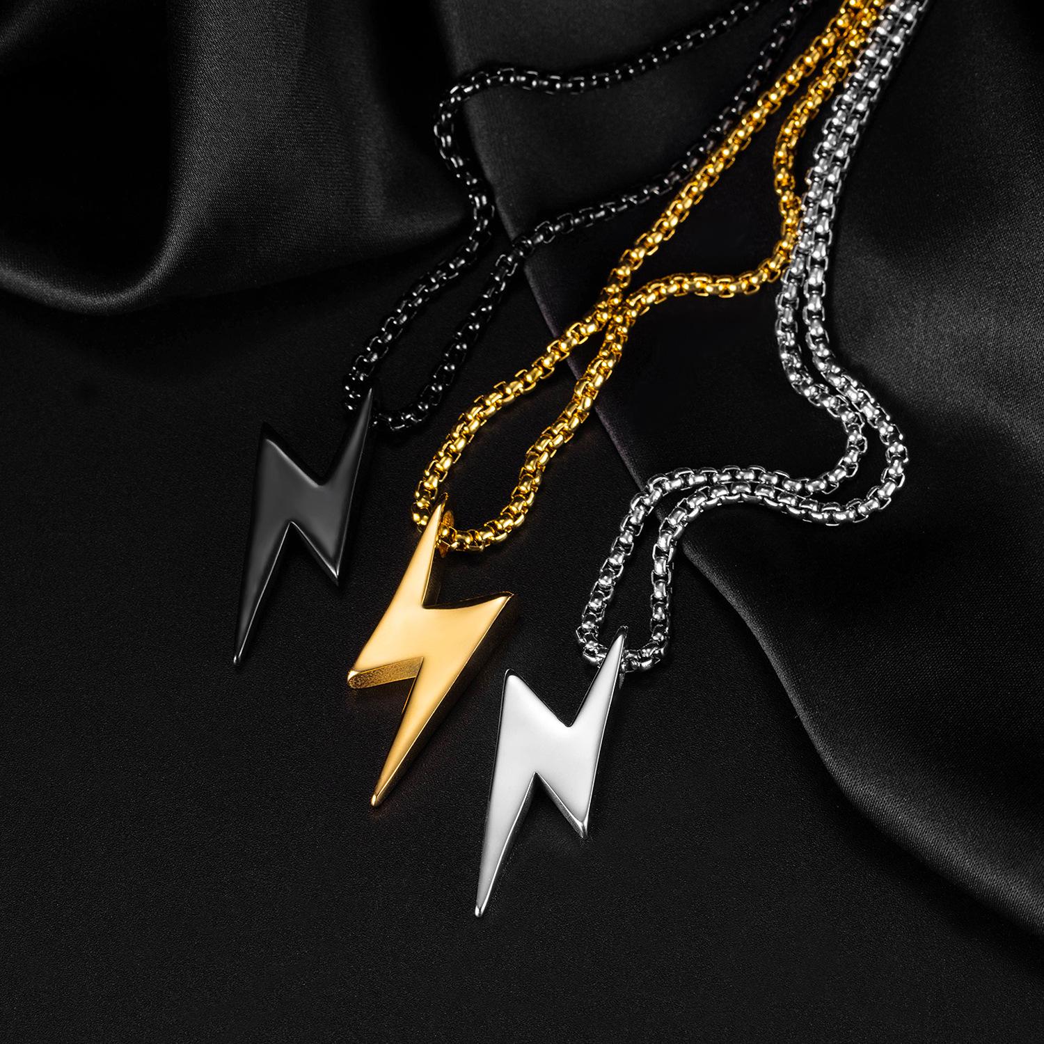 European American Street Style Titanium Lightning Pendant Necklace - Versatile Stainless Steel Trend. Steel Pendant Only
European American Street Style Titanium Lightning Pendant Necklace - Versatile Stainless Steel Trend. Steel Pendant Only