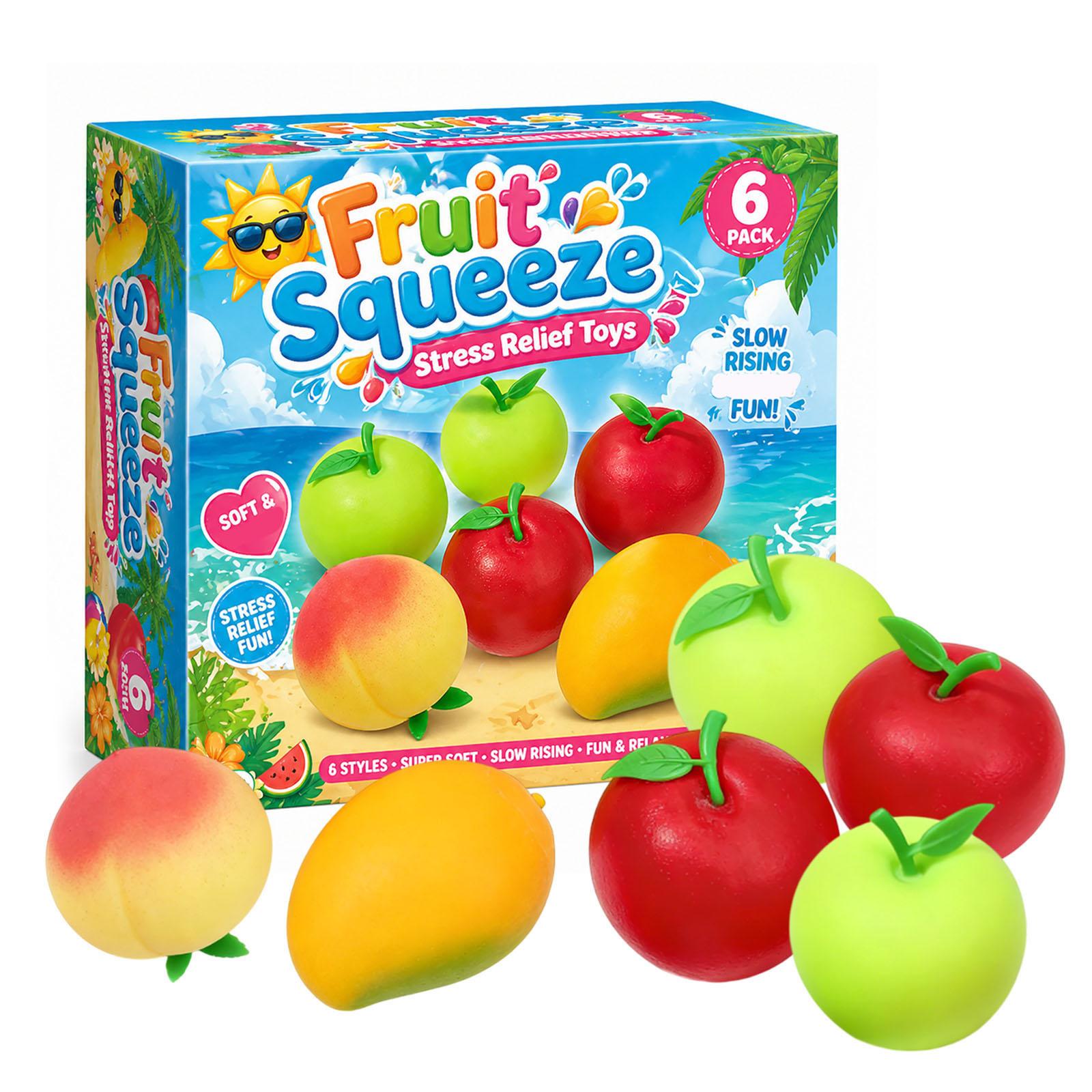 Fruit Squeeze Stress Relief Toys 6 Pack Slow Rising Soft Squishy Fruit Shapes Set for Sensory Play and Anxiety Reduction One Size
Fruit Squeeze Stress Relief Toys 6 Pack Slow Rising Soft Squishy Fruit Shapes Set for Sensory Play and Anxiety Reduction One Size