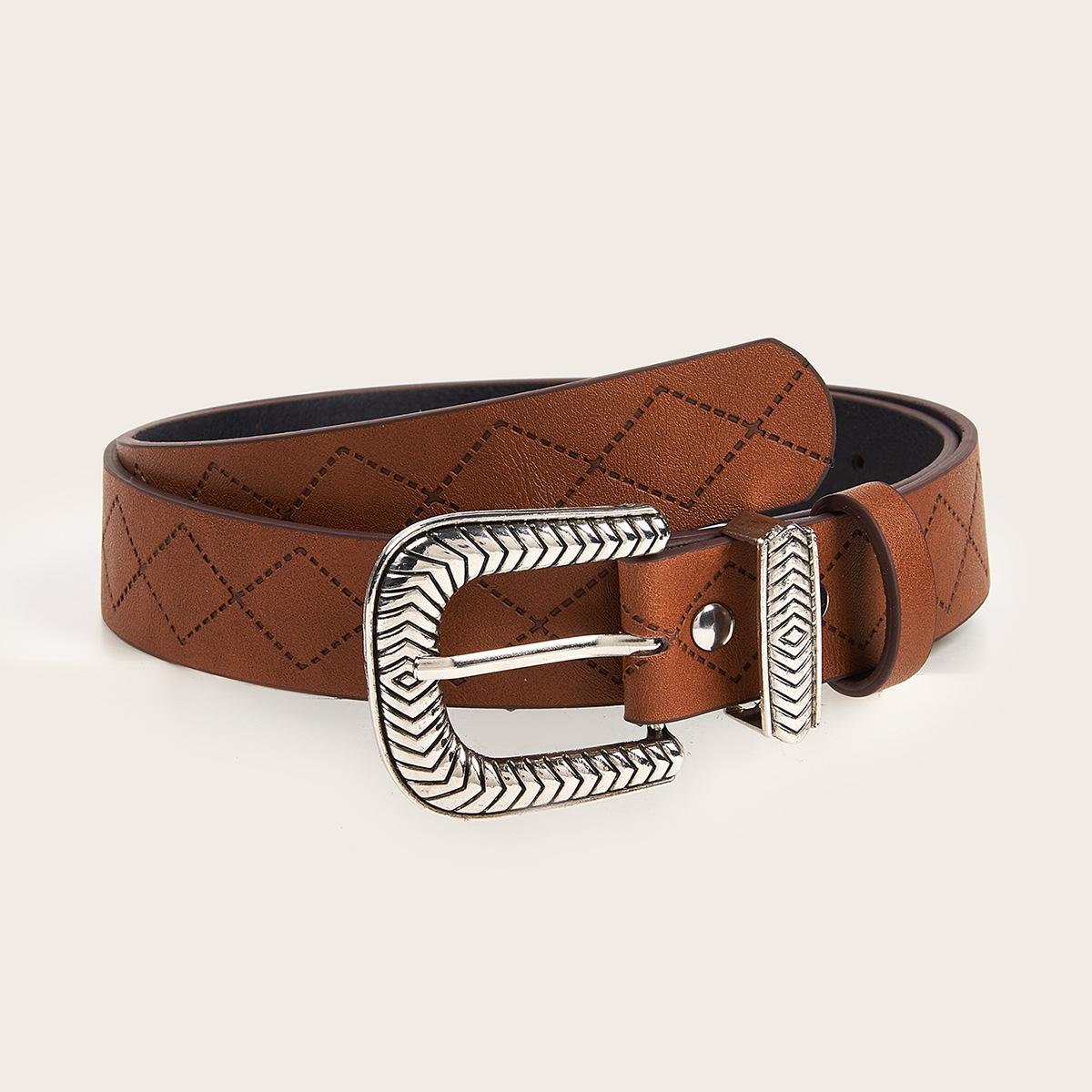 Текстурированный ремень в стиле ретро коричневого цвета с оригинальным тисненым принтом
Текстурированный ремень в стиле ретро коричневого цвета с оригинальным тисненым принтом