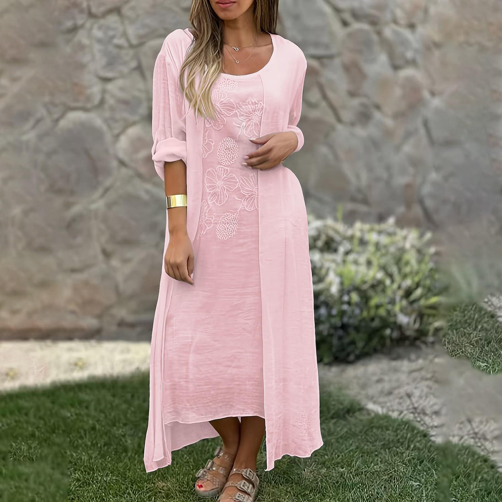 Женское повседневное модное однотонное платье из двух частей с вышивкой, свободное платье с длинными рукавами XXL розовый
Женское повседневное модное однотонное платье из двух частей с вышивкой, свободное платье с длинными рукавами XXL розовый