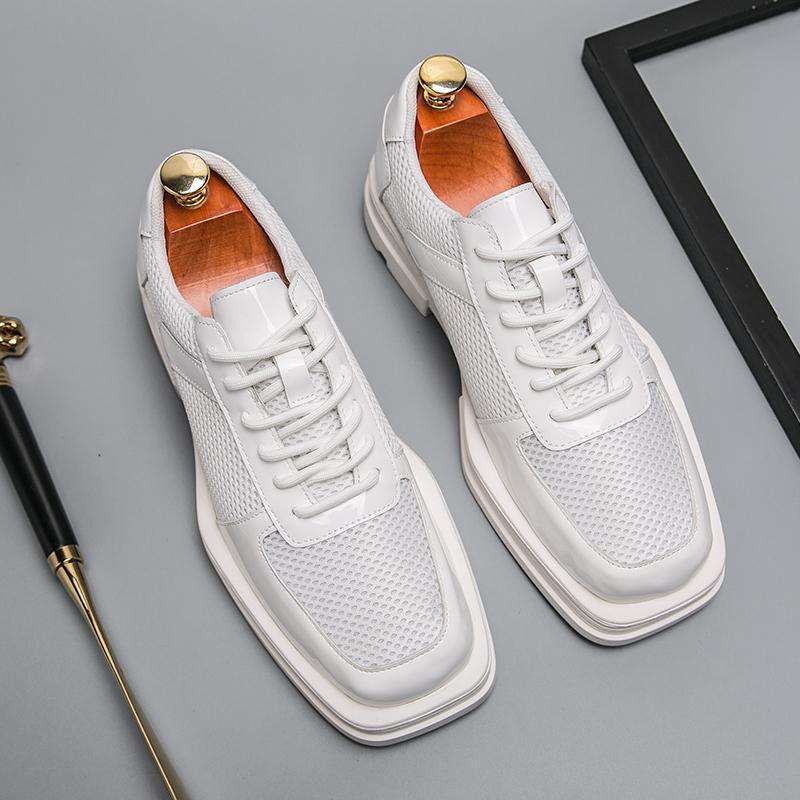 Leather shoes men s breathable casual shoes board shoes Korean version trendy mesh soft-soled white shoes size 38-45 38 білий
Leather shoes men s breathable casual shoes board shoes Korean version trendy mesh soft-soled white shoes size 38-45 38 білий