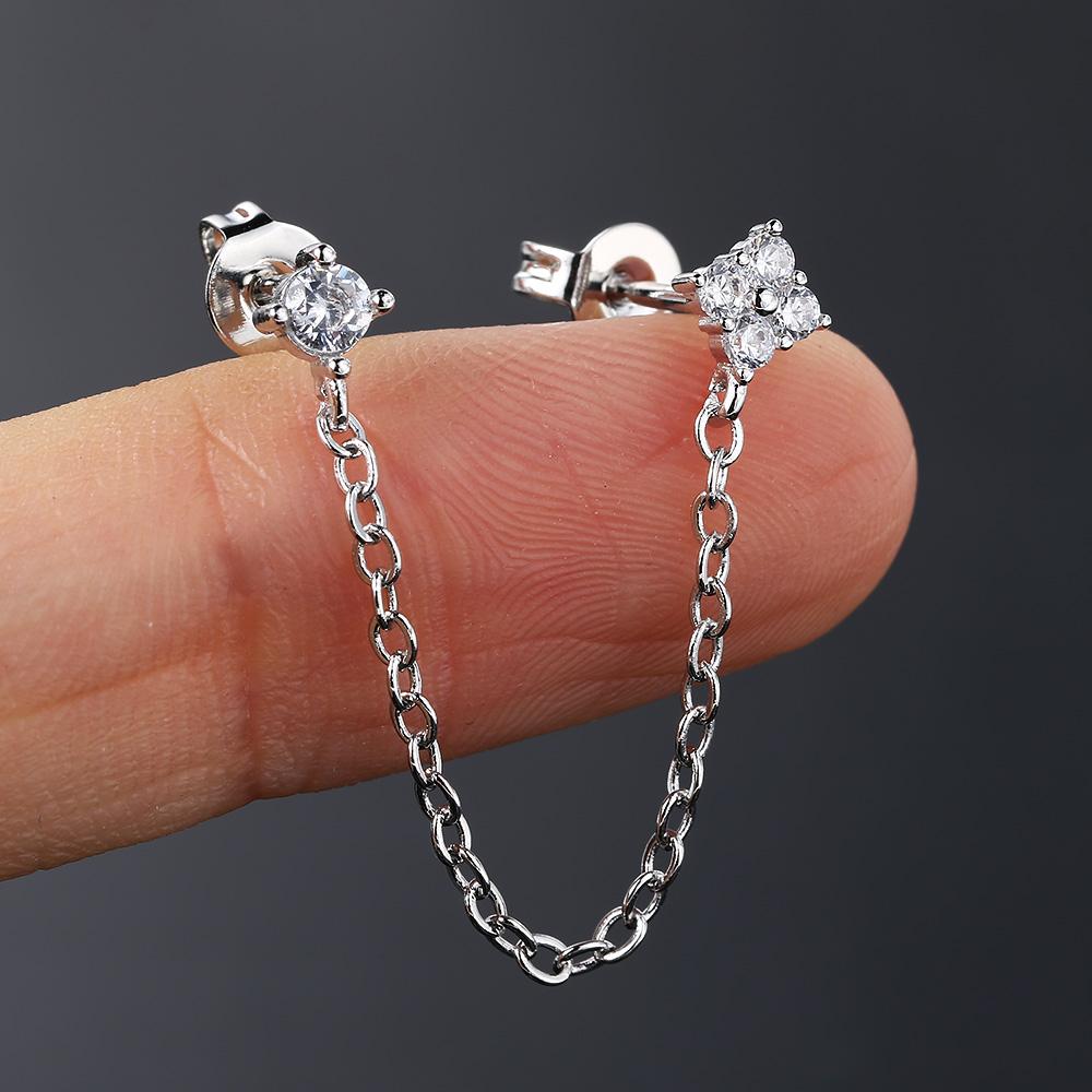 1PC INS Simple Exquisite Double Layers Tassel Chain Stud Earrings For Women Multicolor Zircon Flower Clover Ear Piercing Zircon
1PC INS Simple Exquisite Double Layers Tassel Chain Stud Earrings For Women Multicolor Zircon Flower Clover Ear Piercing Zircon