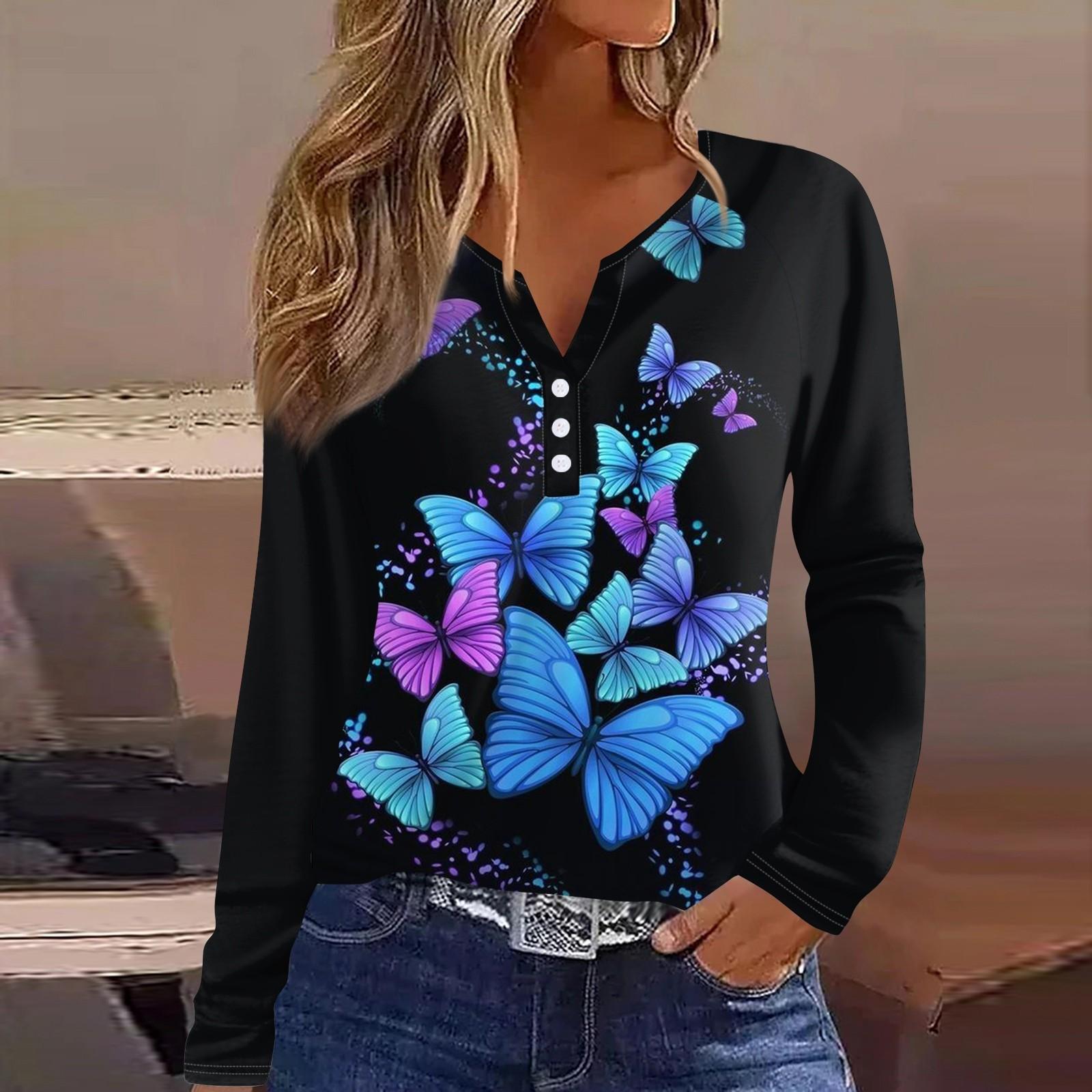 Жіноча футболка з принтом і ґудзиками, з довгим рукавом і рукавом реглан, щоденна мода на вихідні, базовий V-подібний виріз, звичайний топ S
Жіноча футболка з принтом і ґудзиками, з довгим рукавом і рукавом реглан, щоденна мода на вихідні, базовий V-подібний виріз, звичайний топ S