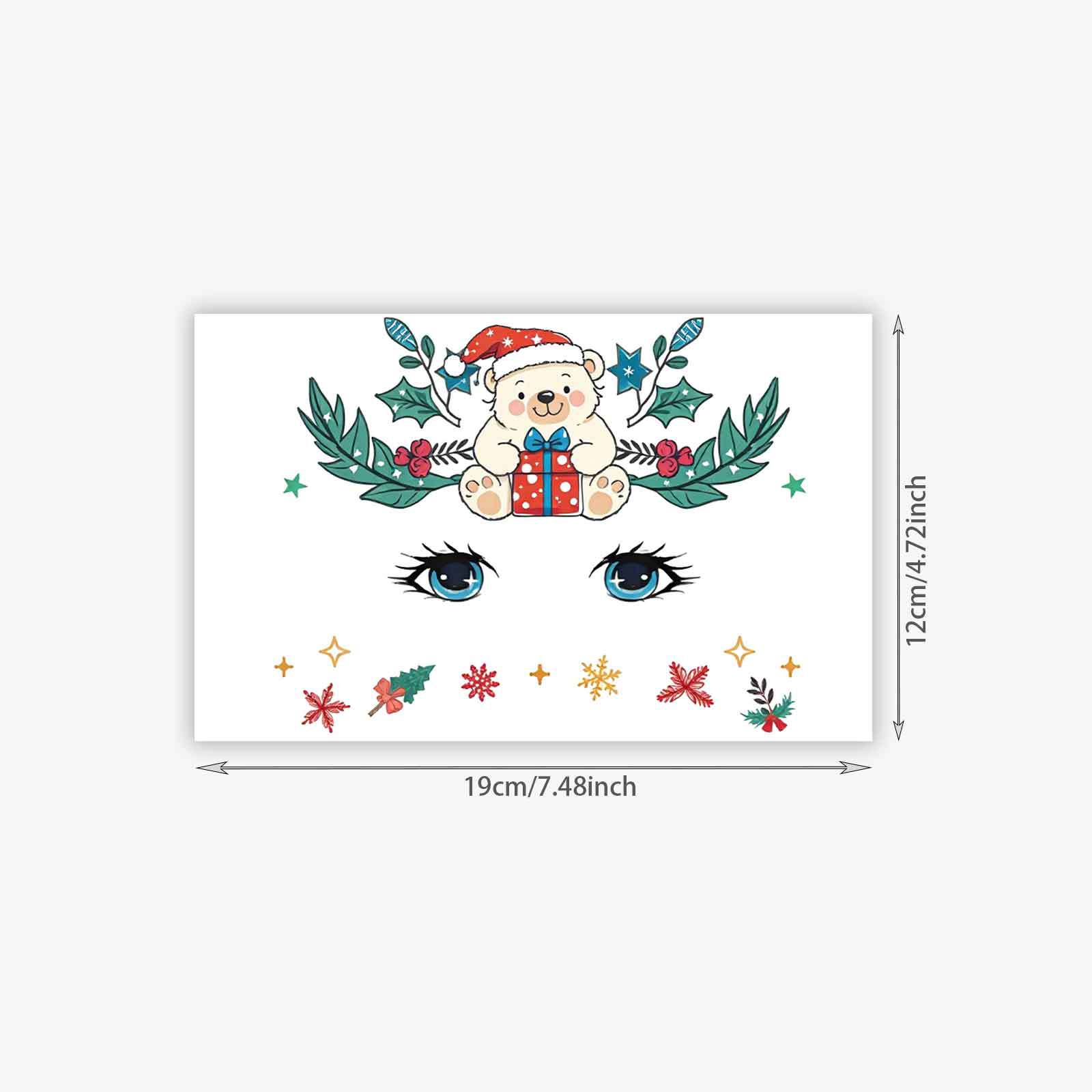Tattoo Sticker Waterproof Female Lasting Cute Cartoon Christmas Element Makeup Face Sticker Tattoo Sticker 19*12
Tattoo Sticker Waterproof Female Lasting Cute Cartoon Christmas Element Makeup Face Sticker Tattoo Sticker 19*12