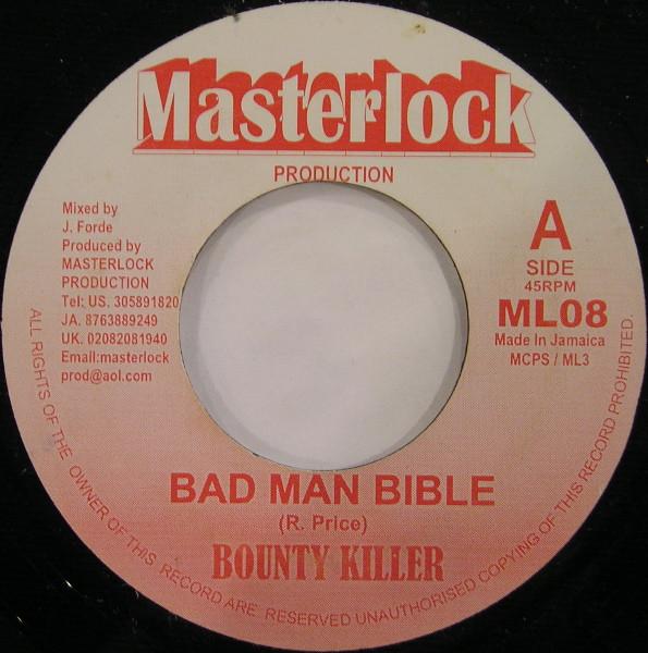 7inch Record BOUNTY KILLER / SUPERSASS - Bad Man Bible / Video Light ML08 Masterlock Prod US Reggae, Ska & Dub Used
7inch Record BOUNTY KILLER / SUPERSASS - Bad Man Bible / Video Light ML08 Masterlock Prod US Reggae, Ska & Dub Used