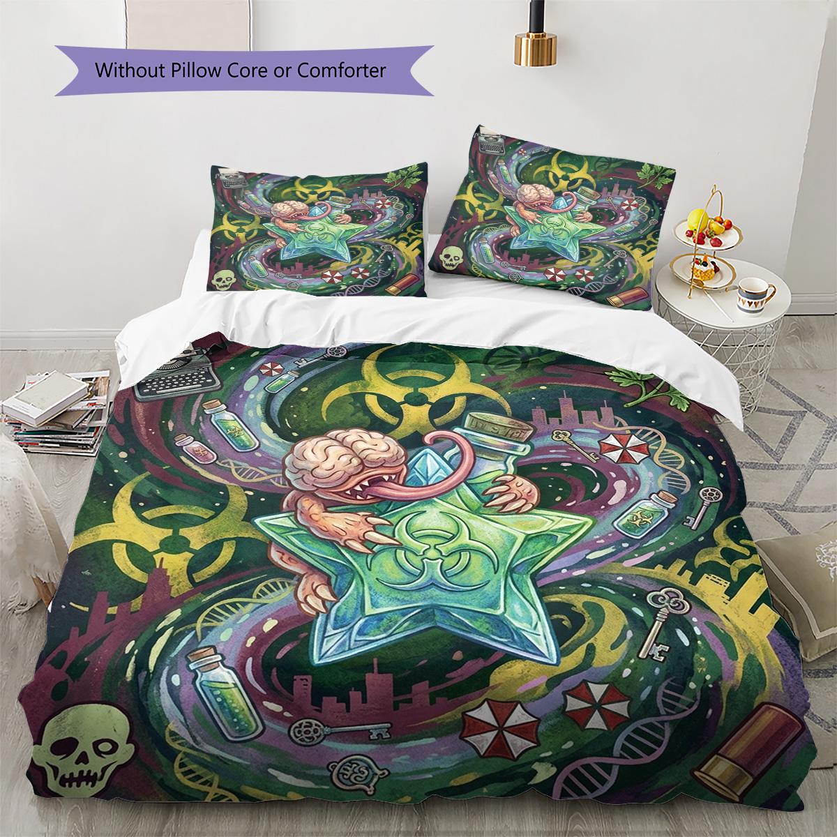 Resident Evil Pattern Bedding Quilt Set Quilt Cover Pillowcase Home Decoration Birthday Gift (1 * duvet cover + 2 * pillowcase, without core) 135x200cm
Resident Evil Pattern Bedding Quilt Set Quilt Cover Pillowcase Home Decoration Birthday Gift (1 * duvet cover + 2 * pillowcase, without core) 135x200cm