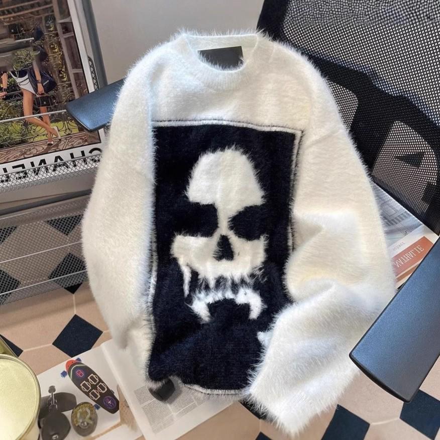 Зимний ретро свитер с черепом - Модный, универсальный уличный стиль для пар M белый
Зимний ретро свитер с черепом - Модный, универсальный уличный стиль для пар M белый