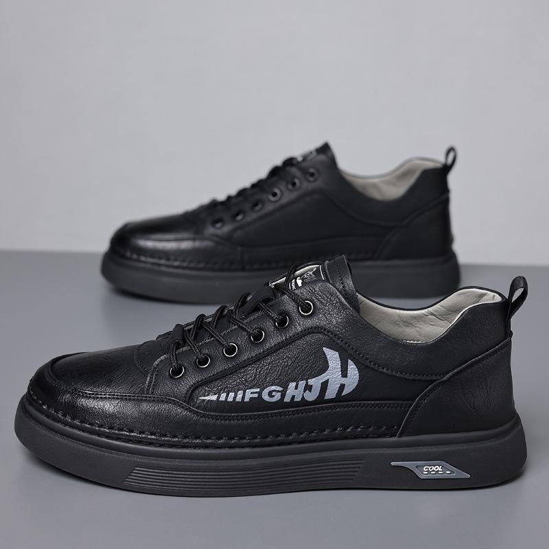 New board shoes men s four-season breathable casual leather shoes men s soft soles trendy and versatile shoes 44 чёрный
New board shoes men s four-season breathable casual leather shoes men s soft soles trendy and versatile shoes 44 чёрный