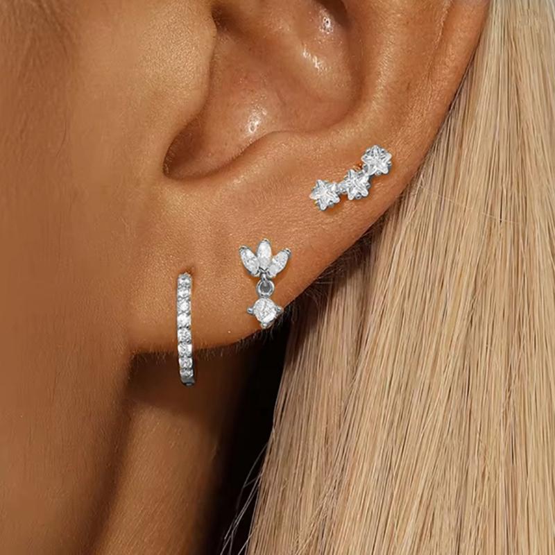 3PCS Luxury Star Pendant Piercing Earrings Set For Women Stainless Steel Zircon Punk Ear Studs Earring Lady Jewelry aretes
3PCS Luxury Star Pendant Piercing Earrings Set For Women Stainless Steel Zircon Punk Ear Studs Earring Lady Jewelry aretes