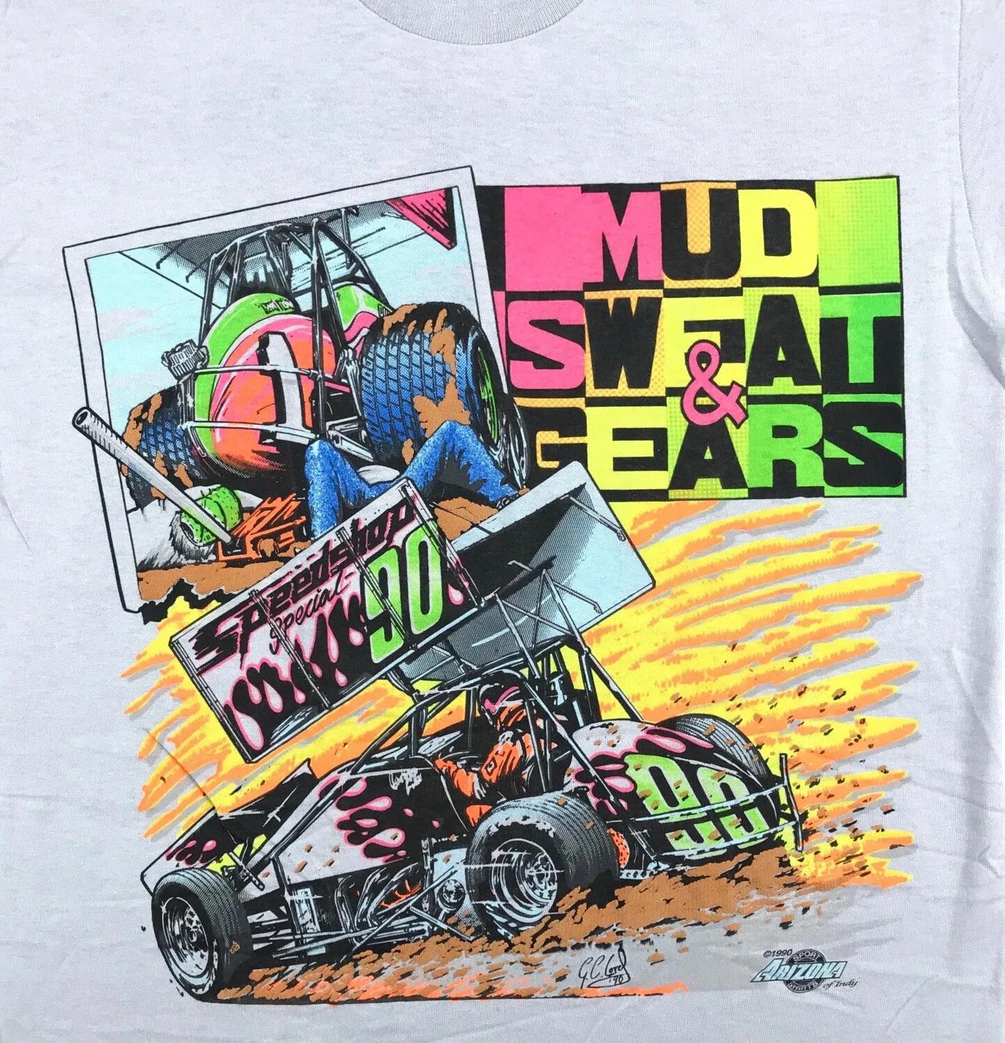 NOS vintage 80s SPRINT CAR RACING MUD SWEAT & GEARS T-Shirt M single stitch L
NOS vintage 80s SPRINT CAR RACING MUD SWEAT & GEARS T-Shirt M single stitch L