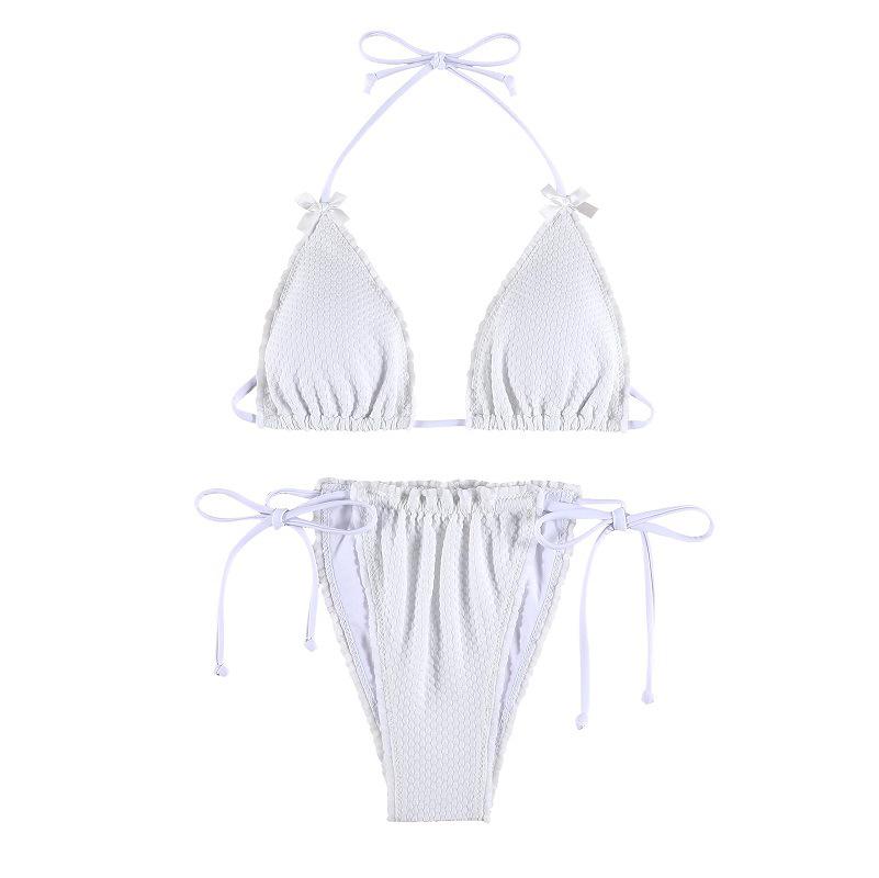 Європейський та американський роздільний купальник халтер на зав язках: Сексуальне жіноче бікіні Small білий
Європейський та американський роздільний купальник халтер на зав язках: Сексуальне жіноче бікіні Small білий